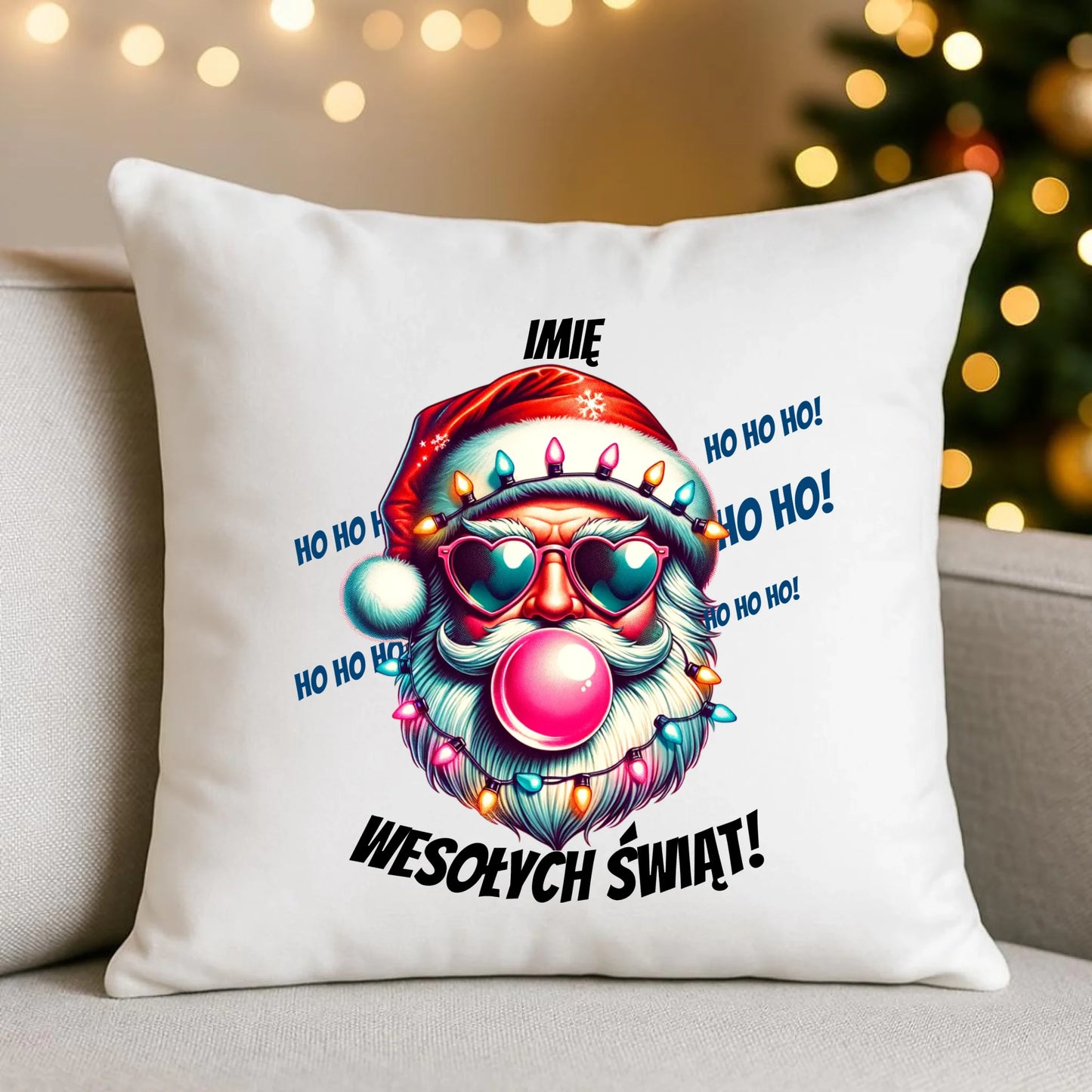 Mikołaj | Świąteczna poduszka z imieniem na Mikołajki BN17 - StoryCups.pl