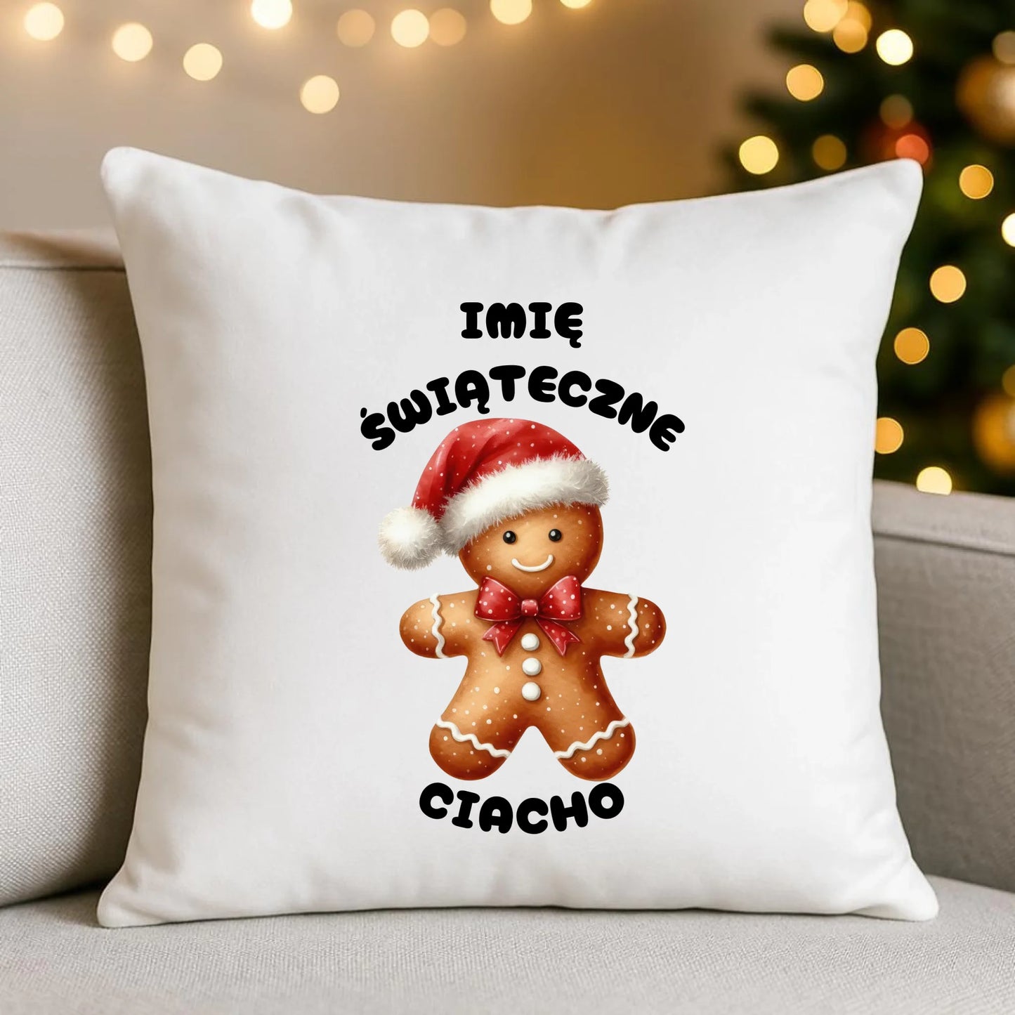 Świąteczne ciacho imię | Świąteczna poduszka z imieniem BN25 - StoryCups.pl