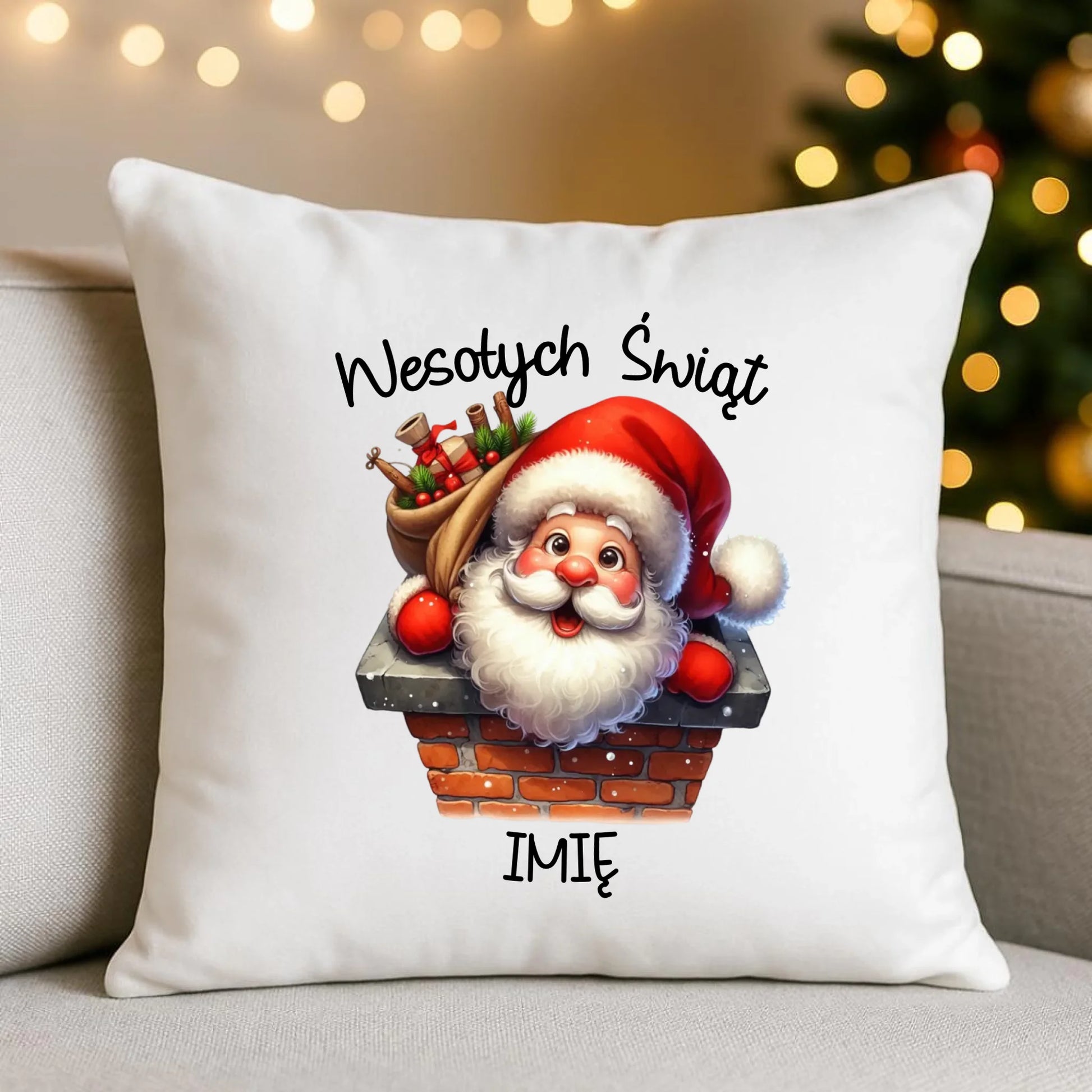 Mikołaj | Świąteczna poduszka z imieniem BN08 - StoryCups.pl