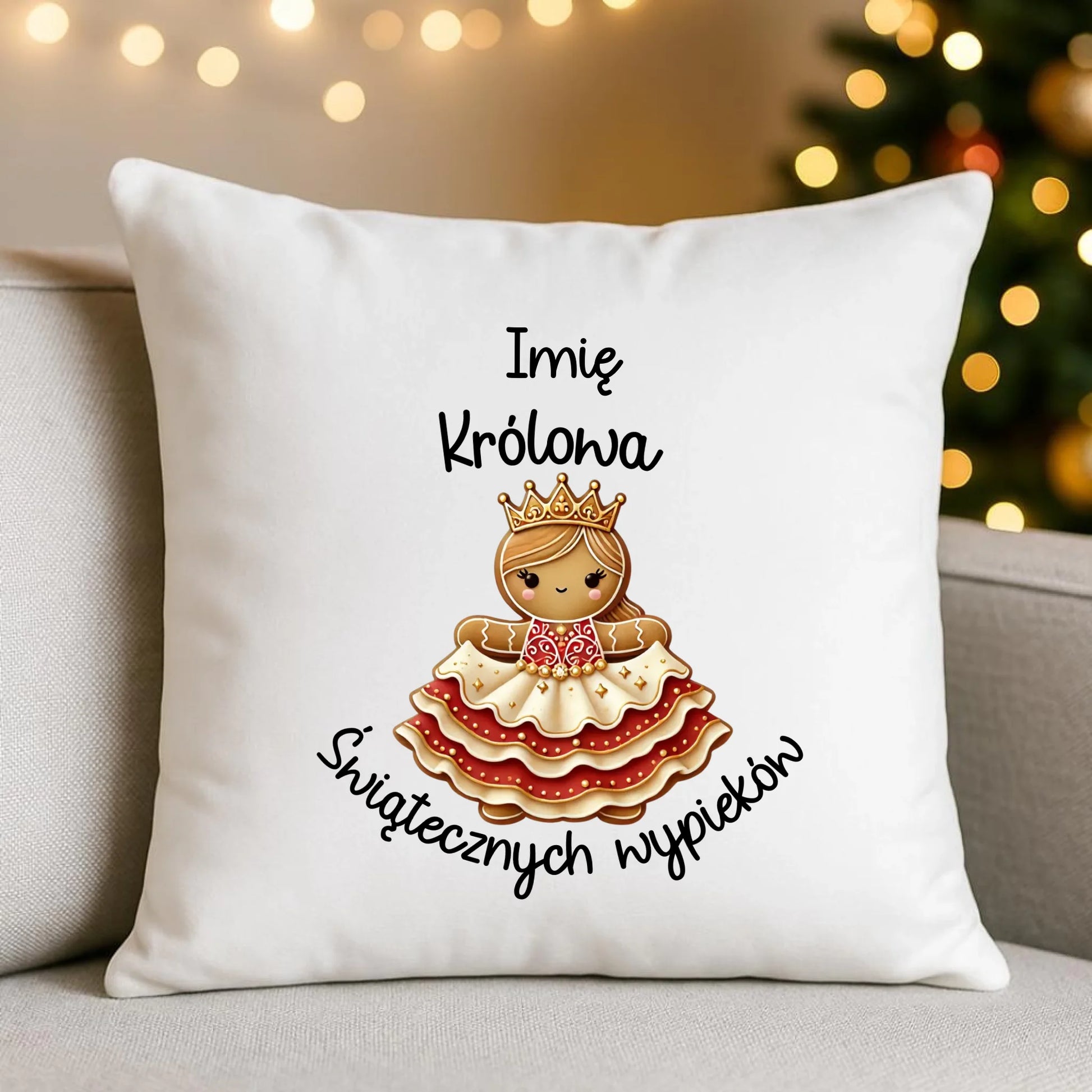 Królowa świątecznych wypieków imię | Personalizowana poduszka na święta BN28 - StoryCups.pl