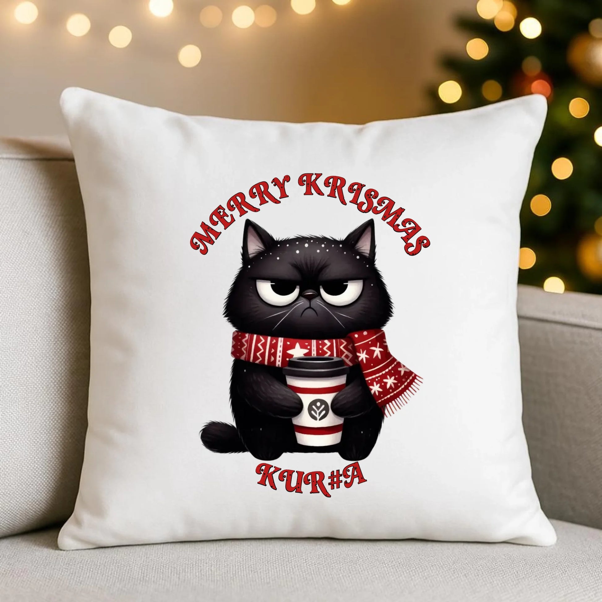 Merry krismas | Świąteczna poduszka BN34 - StoryCups.pl