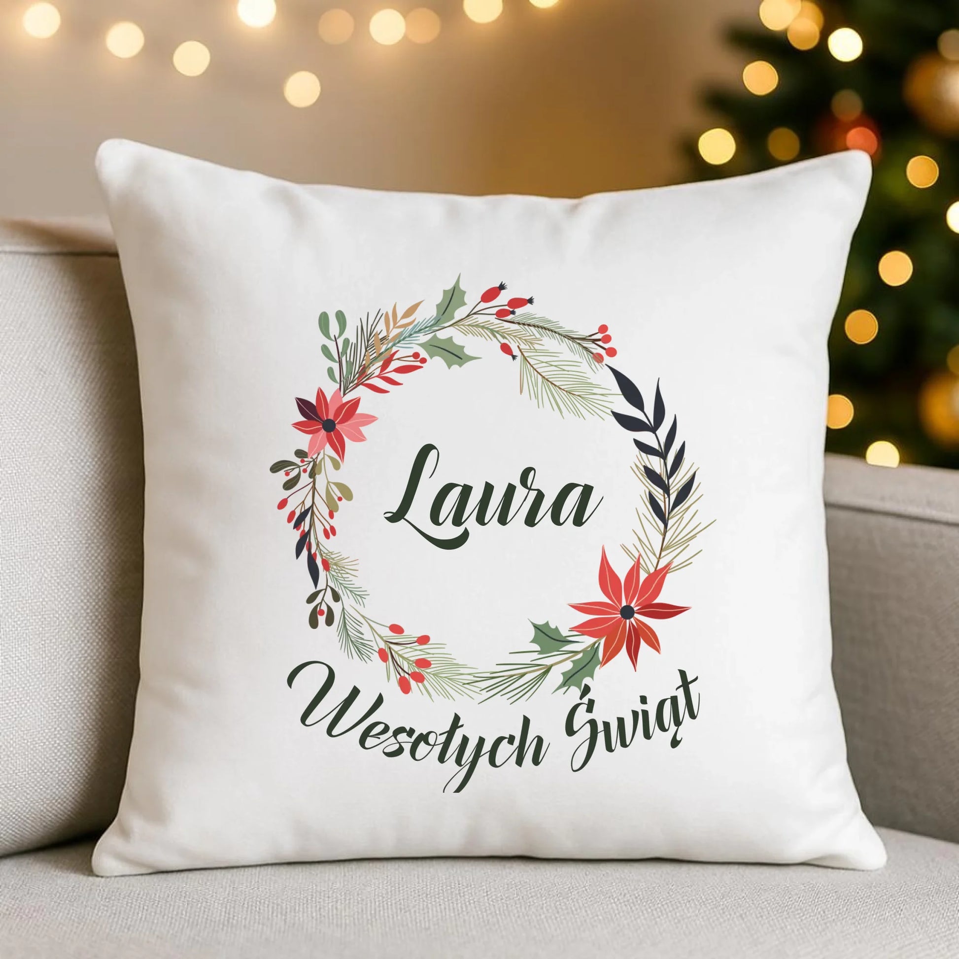 Wesołych Świąt | Personalizowana poduszka na święta BN19 - StoryCups.pl