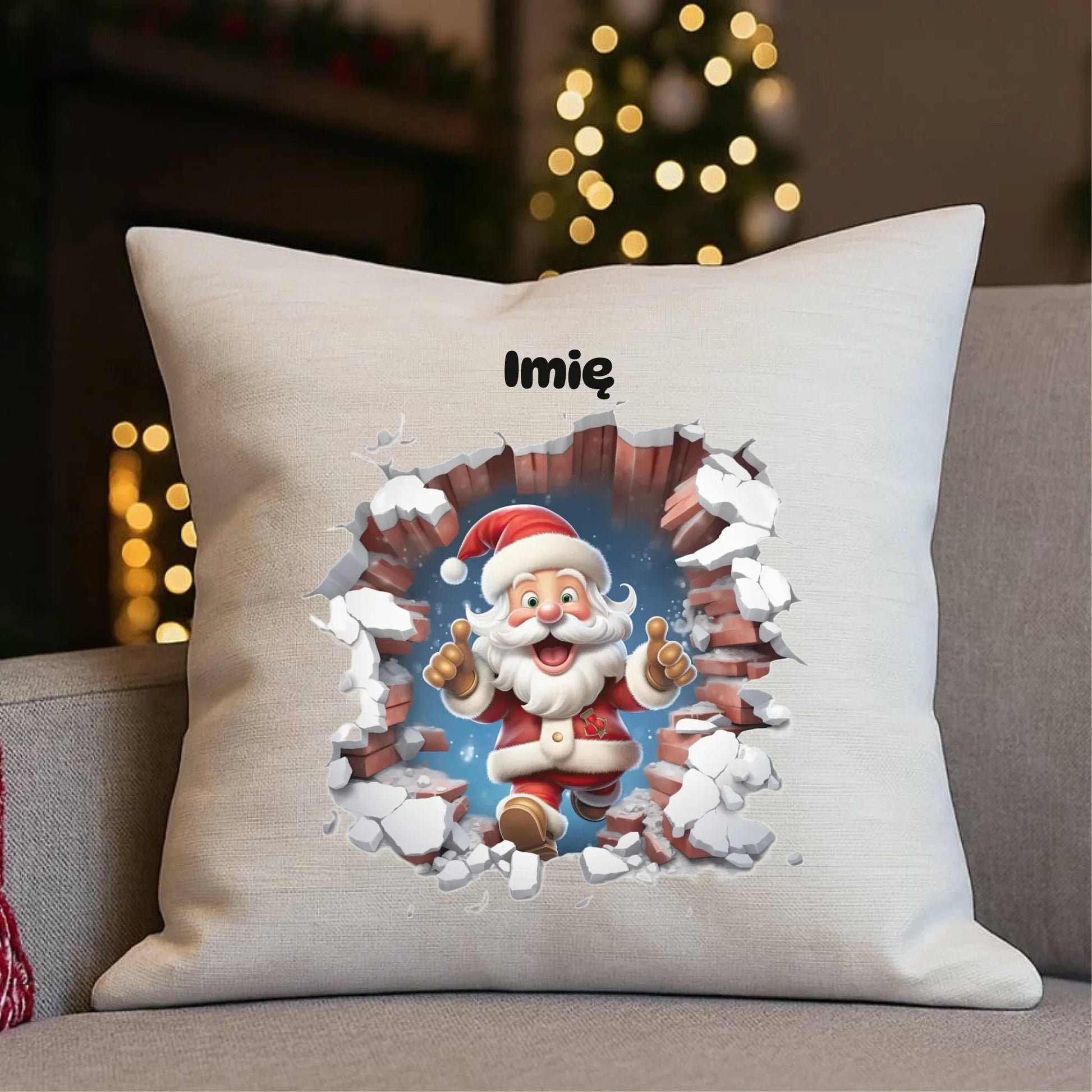 Mikołaj 3D | Personalizowana poduszka świąteczna BN83 - StoryCups.pl