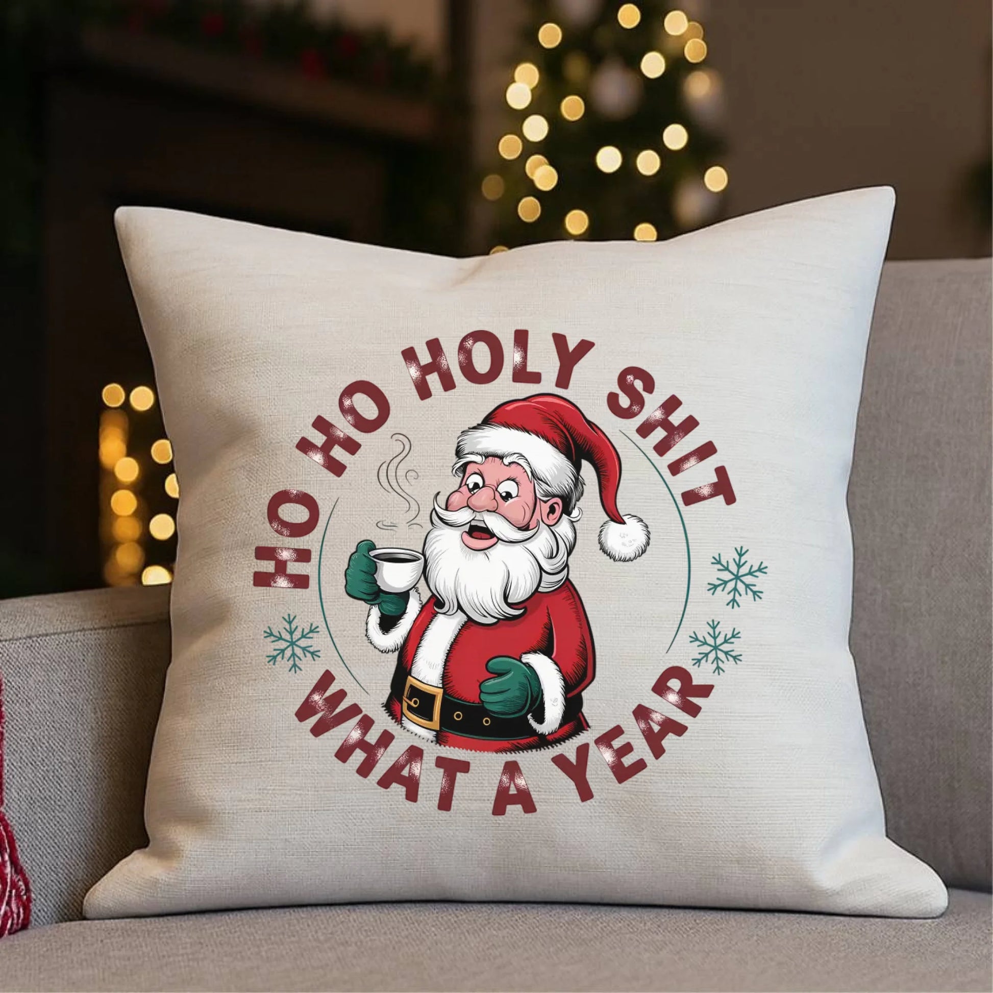 Ho ho holy shit | Świąteczna poduszka BN74 - StoryCups.pl