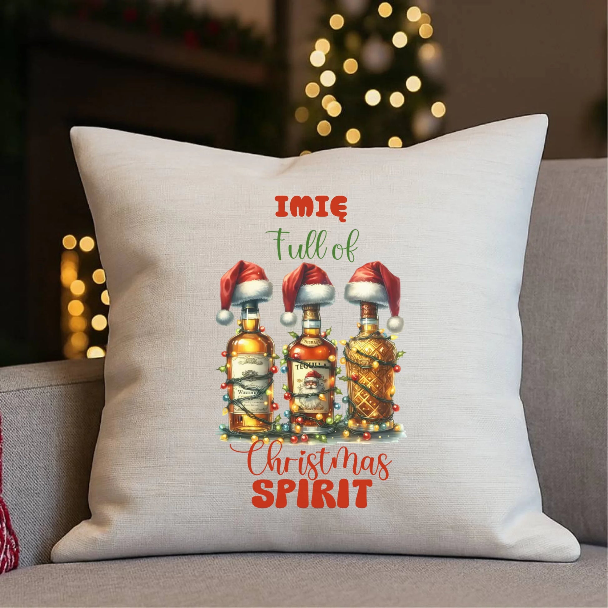 Pełen świątecznego ducha | Personalizowana poduszka świąteczna BN69 - StoryCups.pl