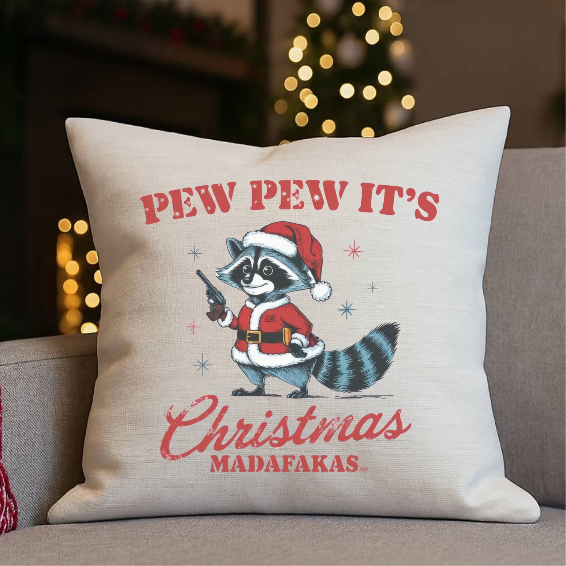 Pew pew it's Christmas | Świąteczna poduszka BN60 - StoryCups.pl