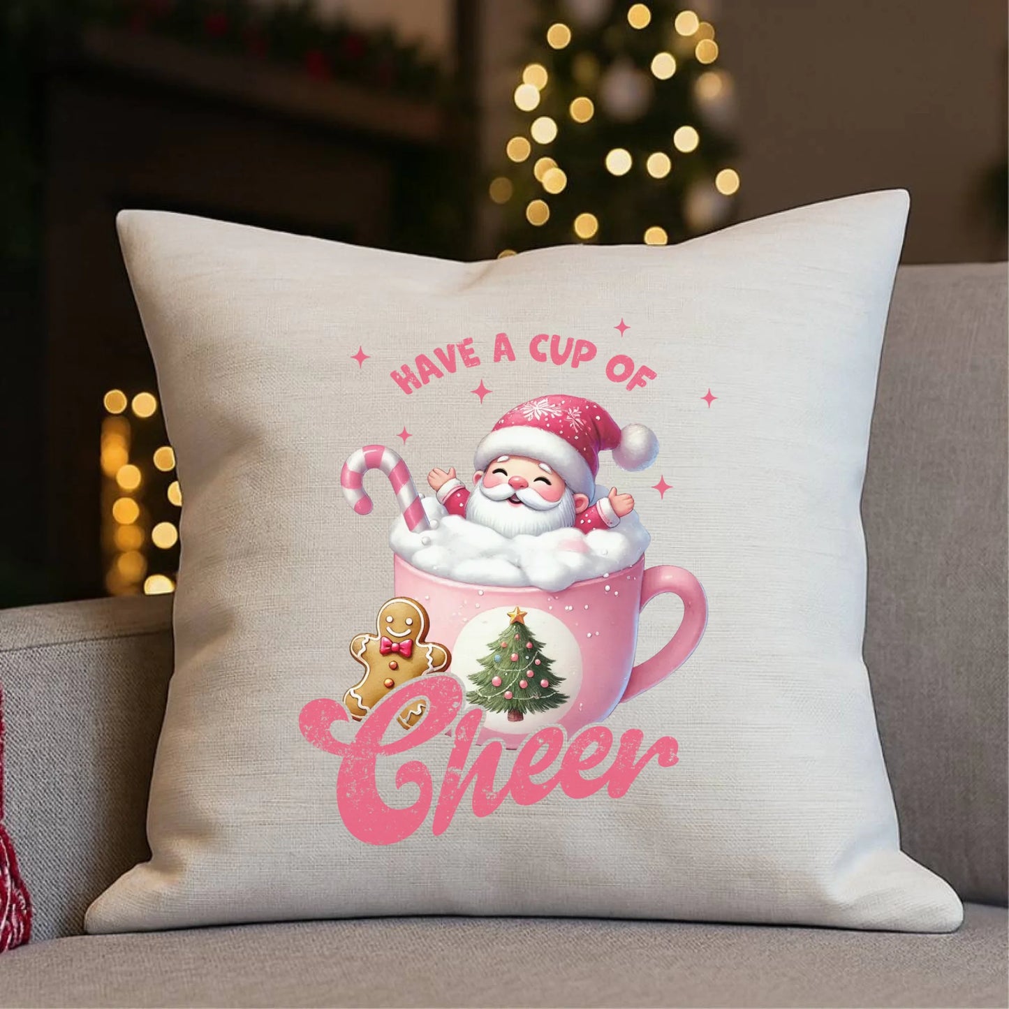 Have a cup of cheer | Poduszka świąteczna BN53 - StoryCups.pl