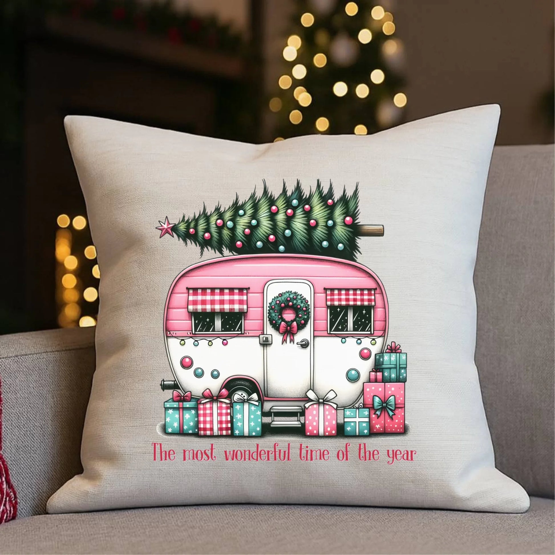 Kempingowe Święta | Świąteczna poduszka BN40 - StoryCups.pl
