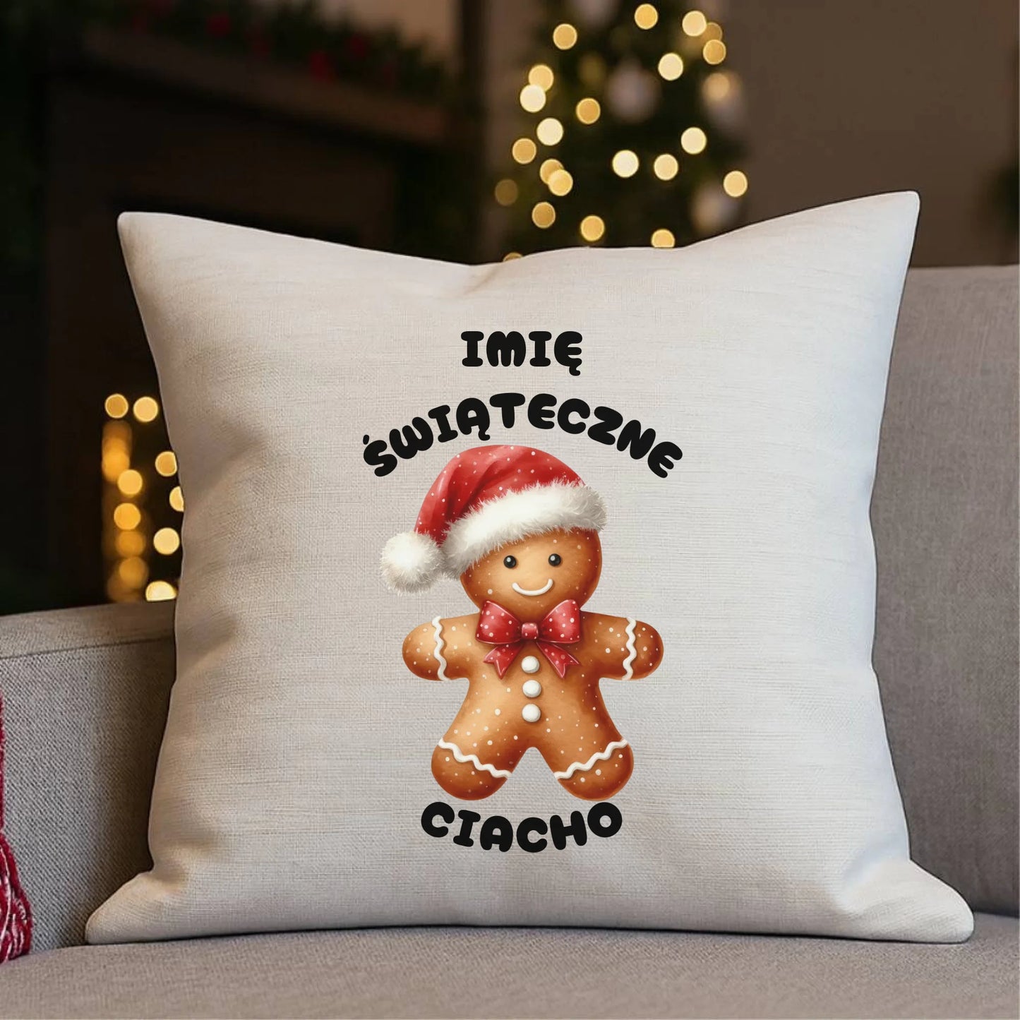 Świąteczne ciacho imię | Świąteczna poduszka z imieniem BN25 - StoryCups.pl