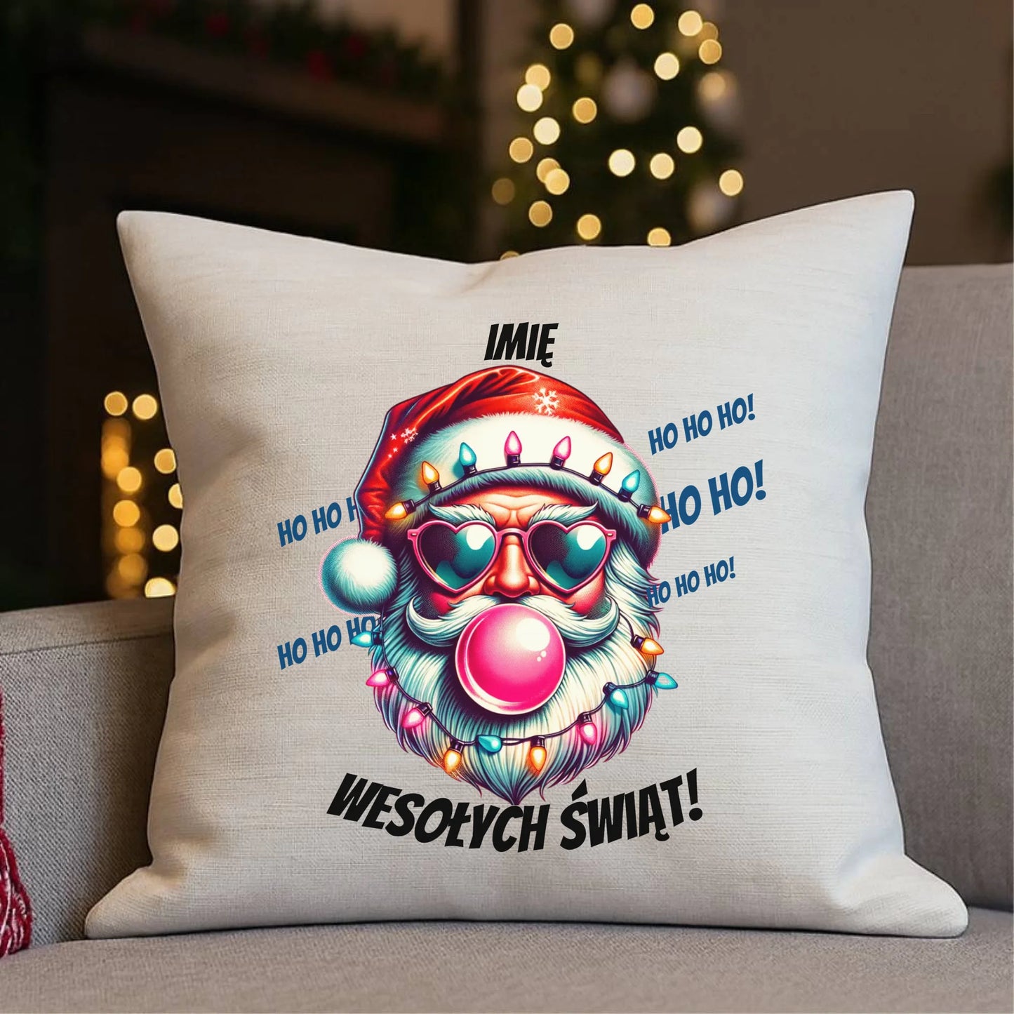 Mikołaj | Świąteczna poduszka z imieniem na Mikołajki BN17 - StoryCups.pl