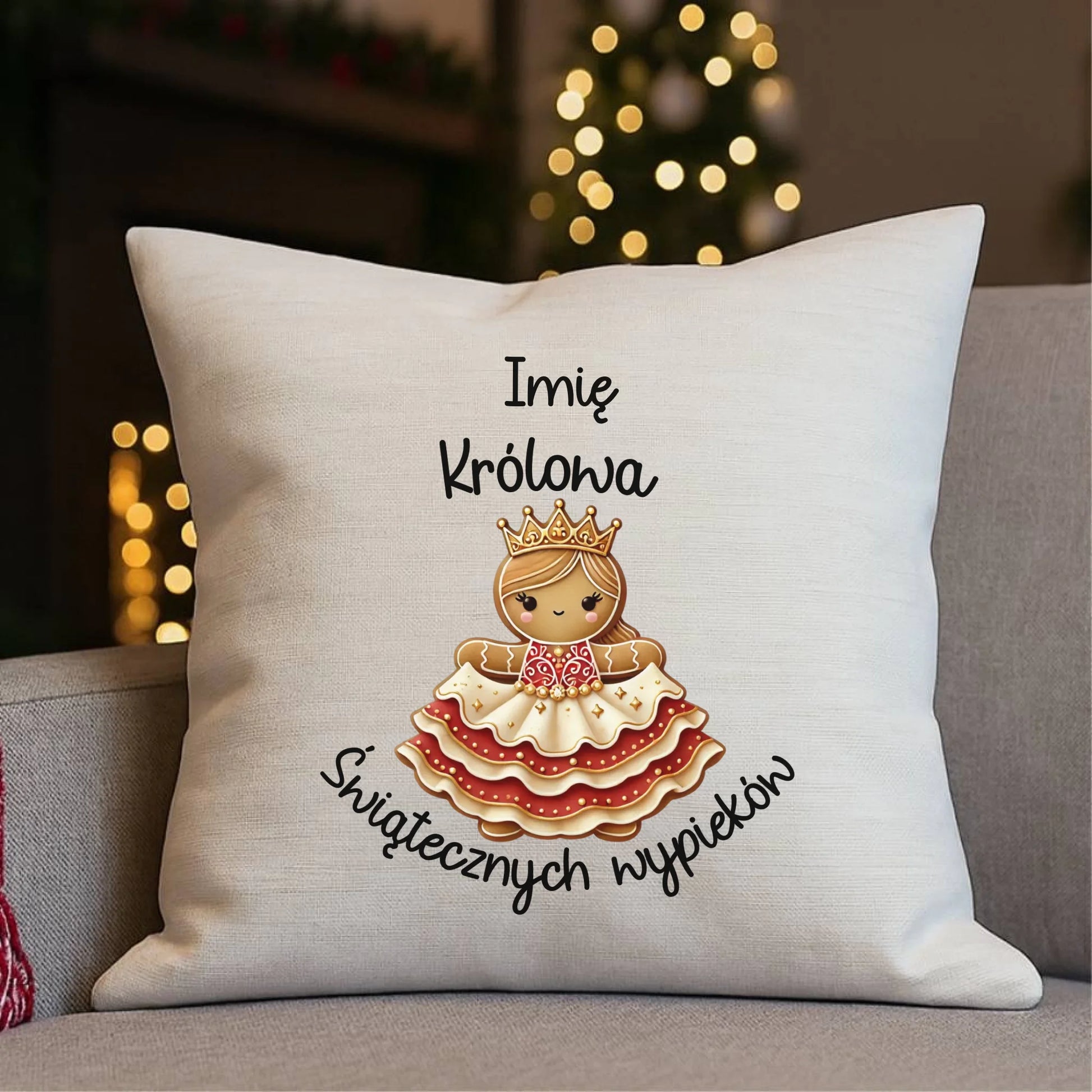 Królowa świątecznych wypieków imię | Personalizowana poduszka na święta BN28 - StoryCups.pl