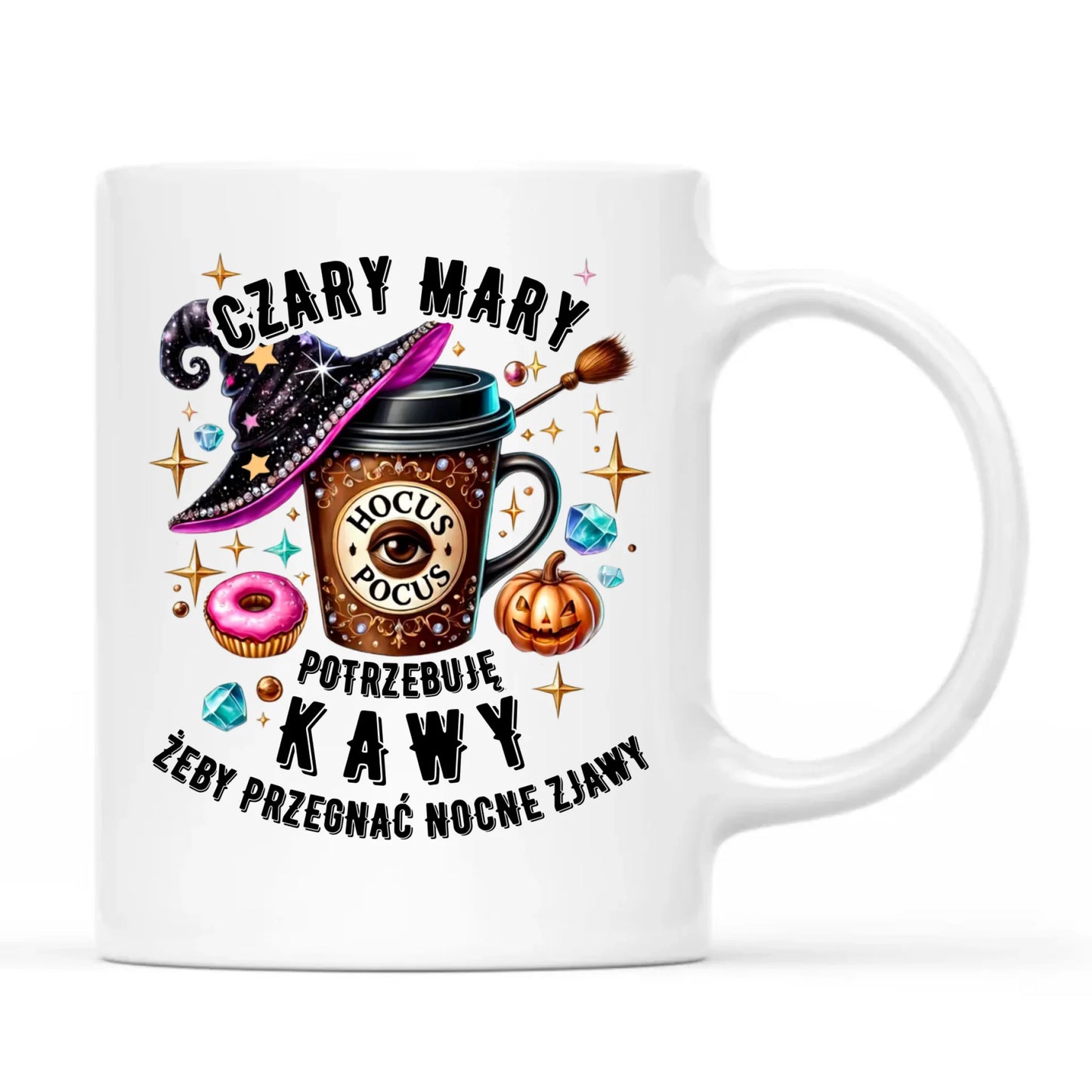 Kubek na Halloween - Potrzebuję kawy HL03 - StoryCups.pl