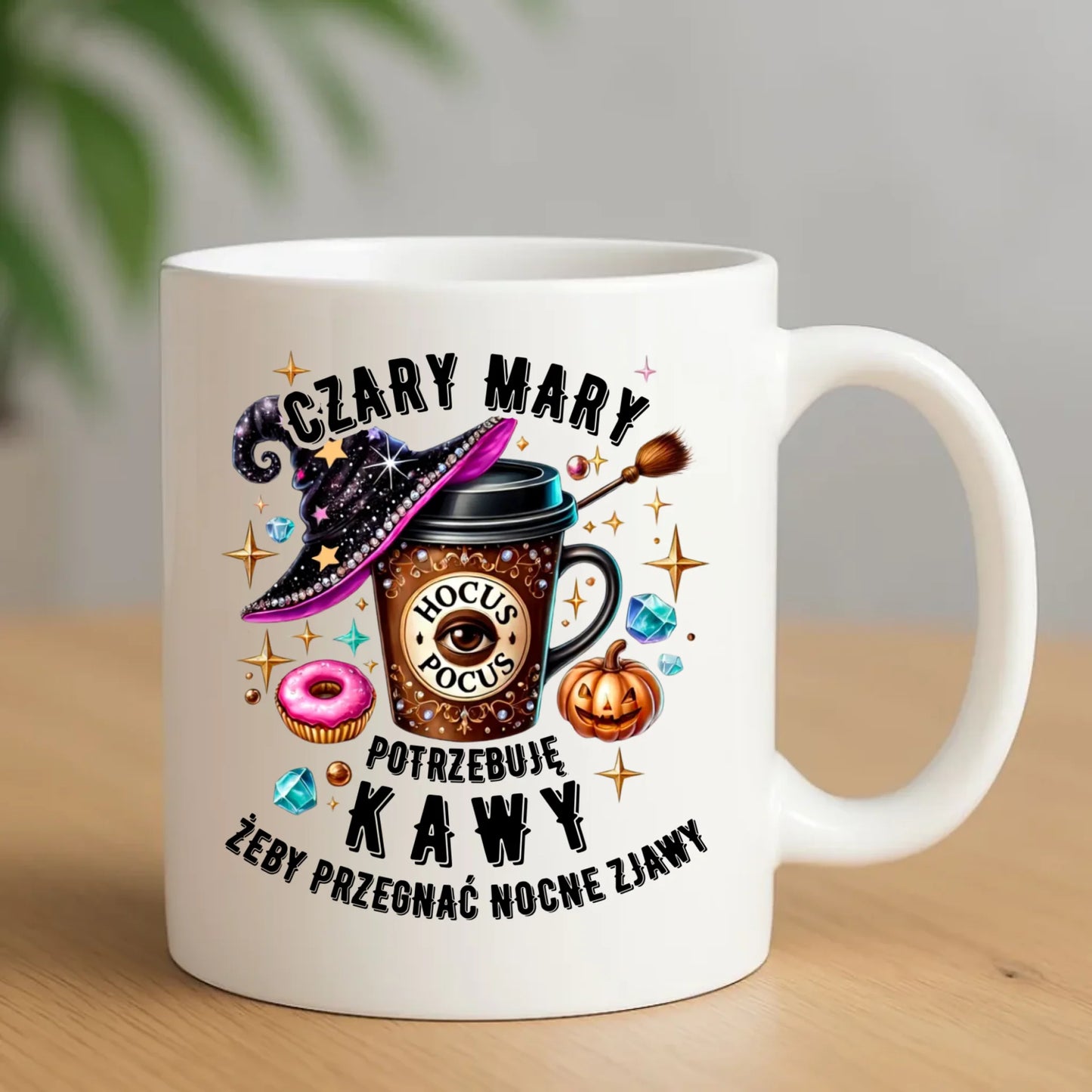 Kubek na Halloween - Potrzebuję kawy HL03 - StoryCups.pl