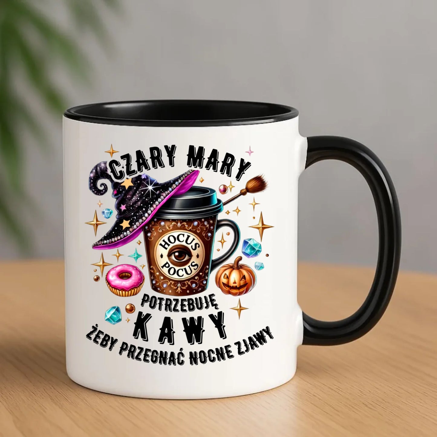 Kubek na Halloween - Potrzebuję kawy HL03 - StoryCups.pl