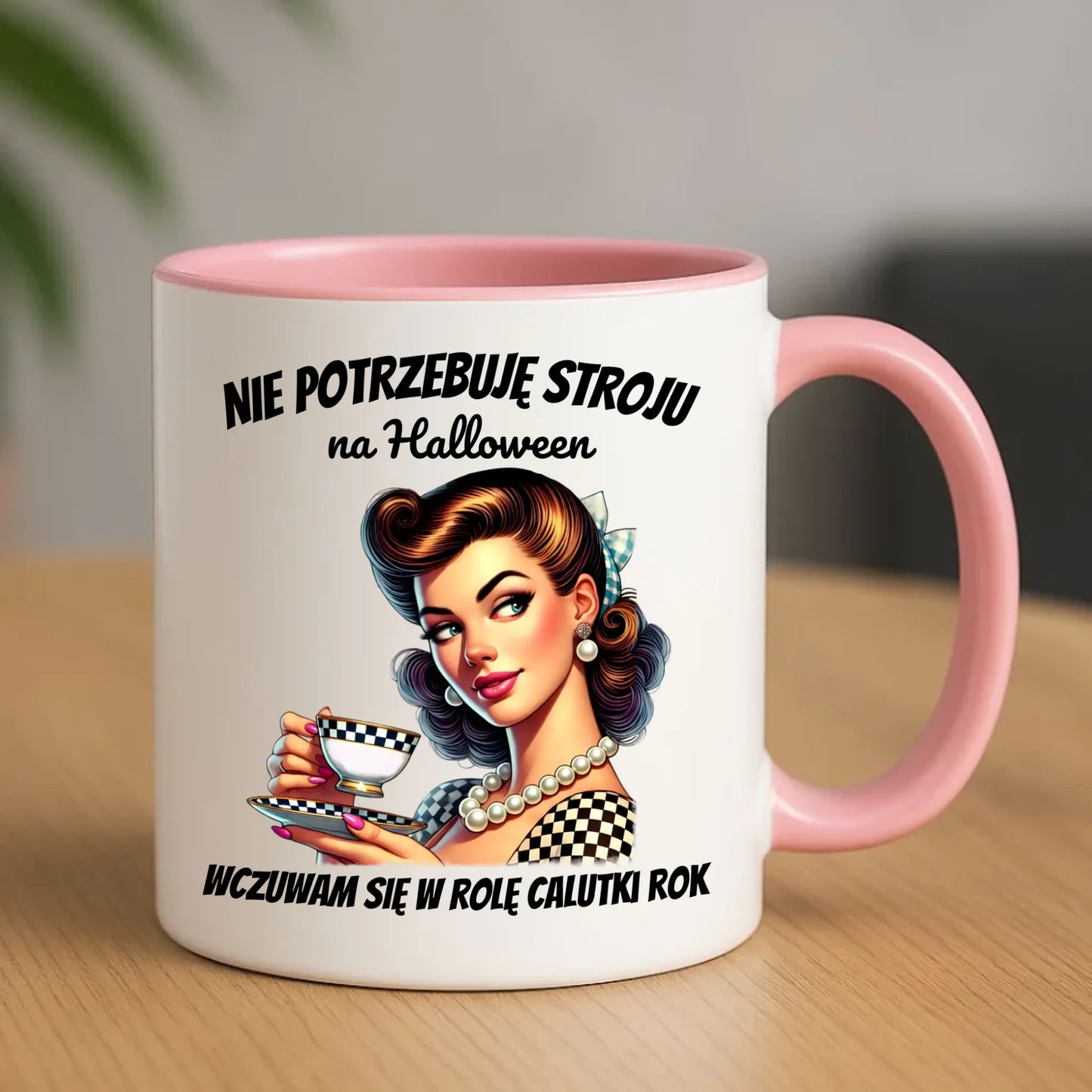 Kubek retro pin-up girl – Nie potrzebuję stroju na Halloween HL29 - StoryCups.pl
