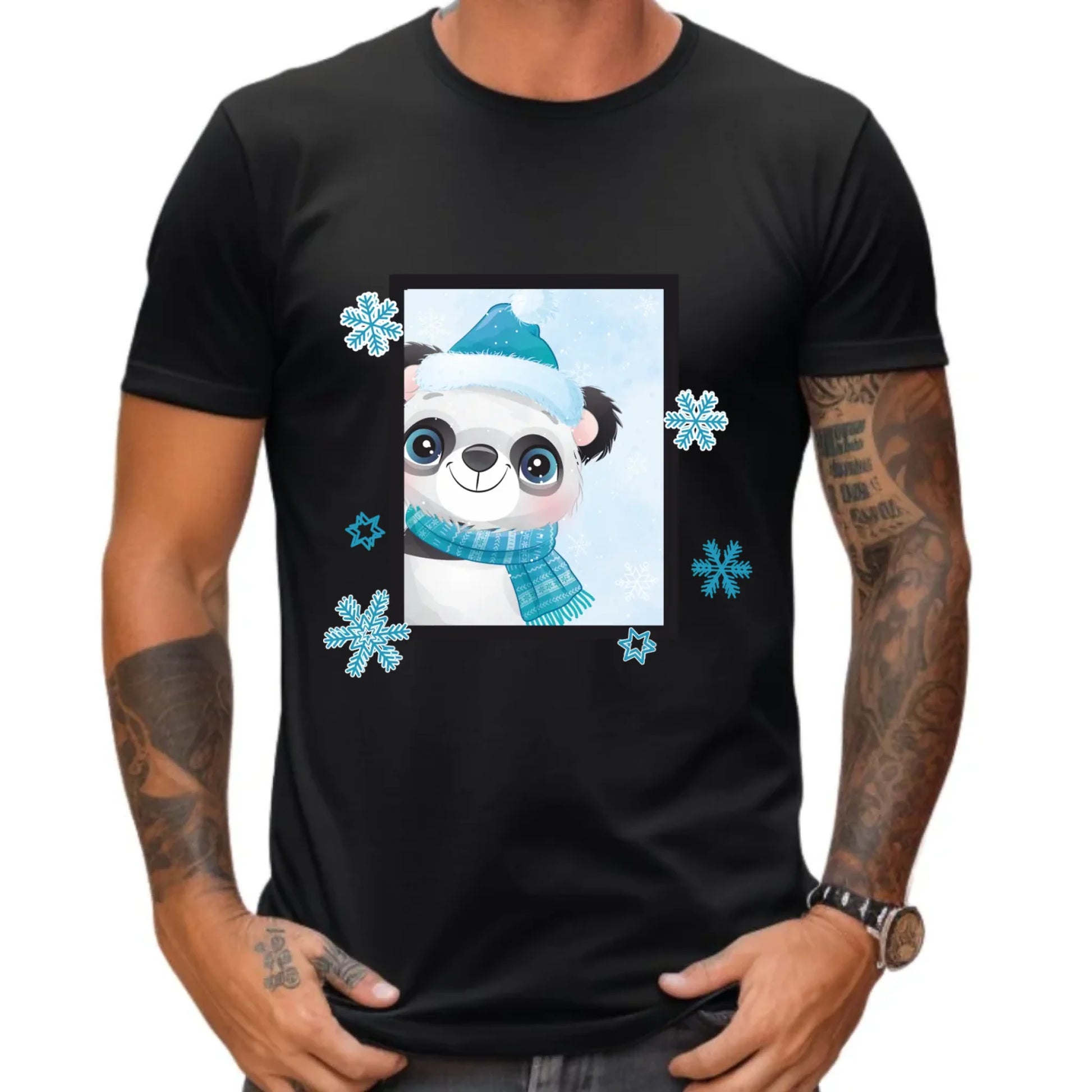 Zimowy Miś | Świąteczna koszulka męska na Boże Narodzenie BN16 - StoryCups.pl
