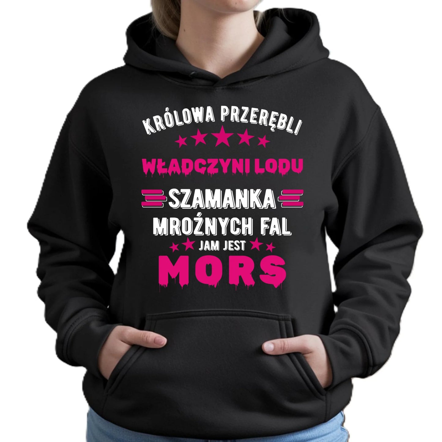 Bluza damska z kapturem - prezent dla morsa - Królowa przerębli Jam jest mors HM17 - StoryCups.pl