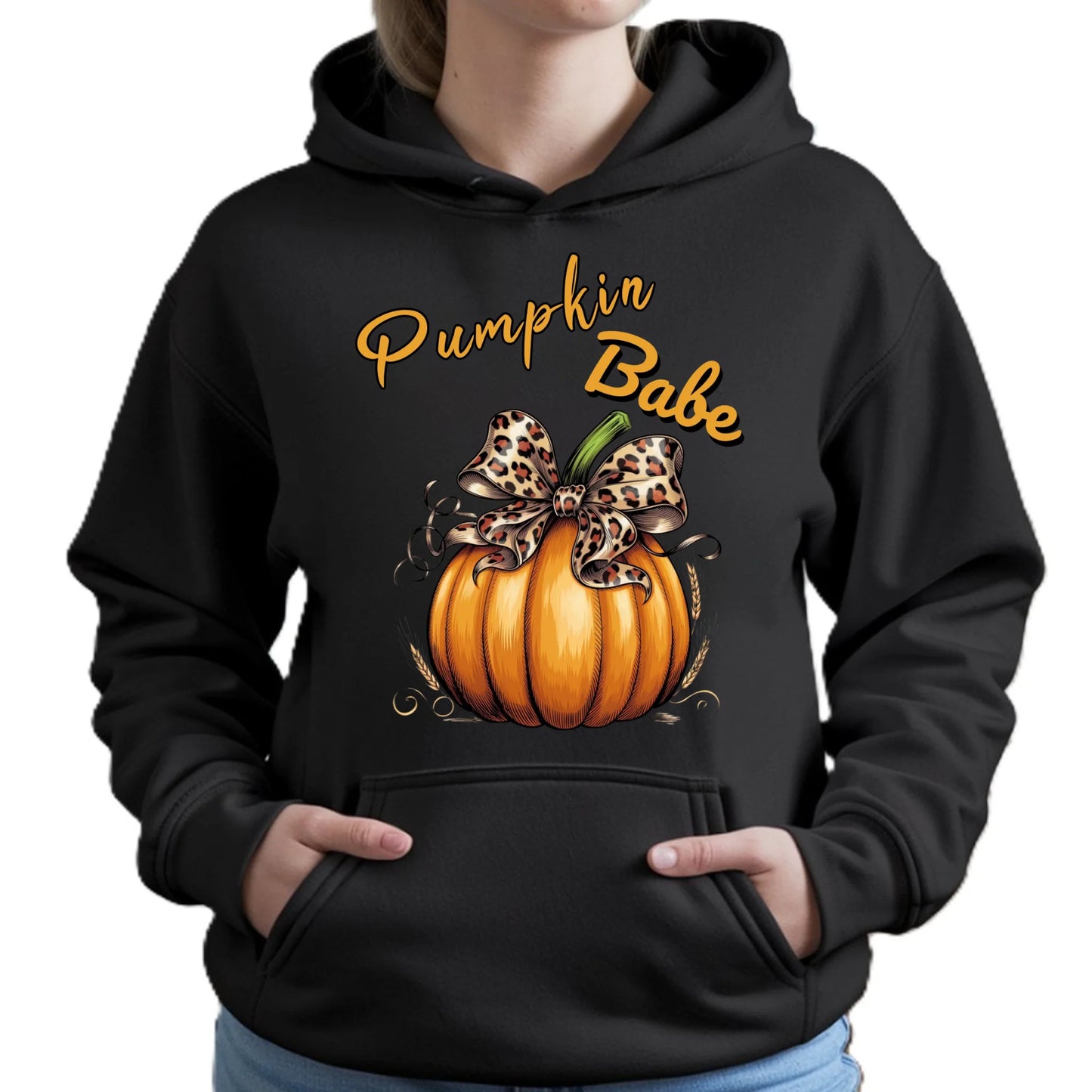 Bluza damska z kapturem jesienna - Pumpkin Babe - dla miłośniczki dyni JS33