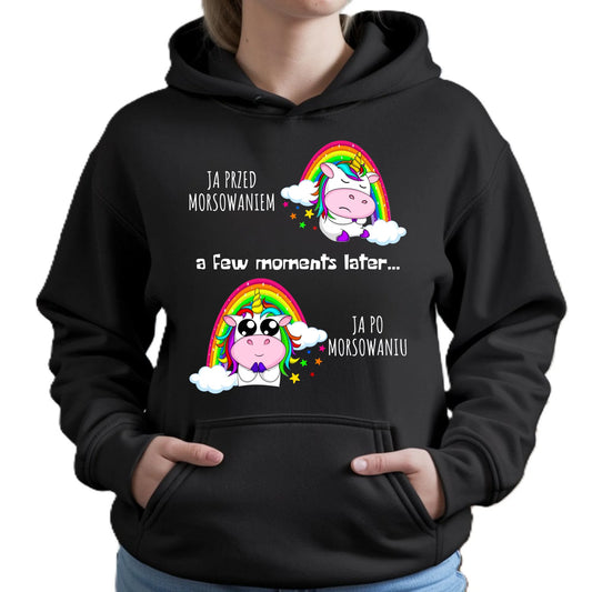 Bluza damska z kapturem - prezent dla morsa - Jednorożec - Ja po morsowaniu HM11 - StoryCups.pl