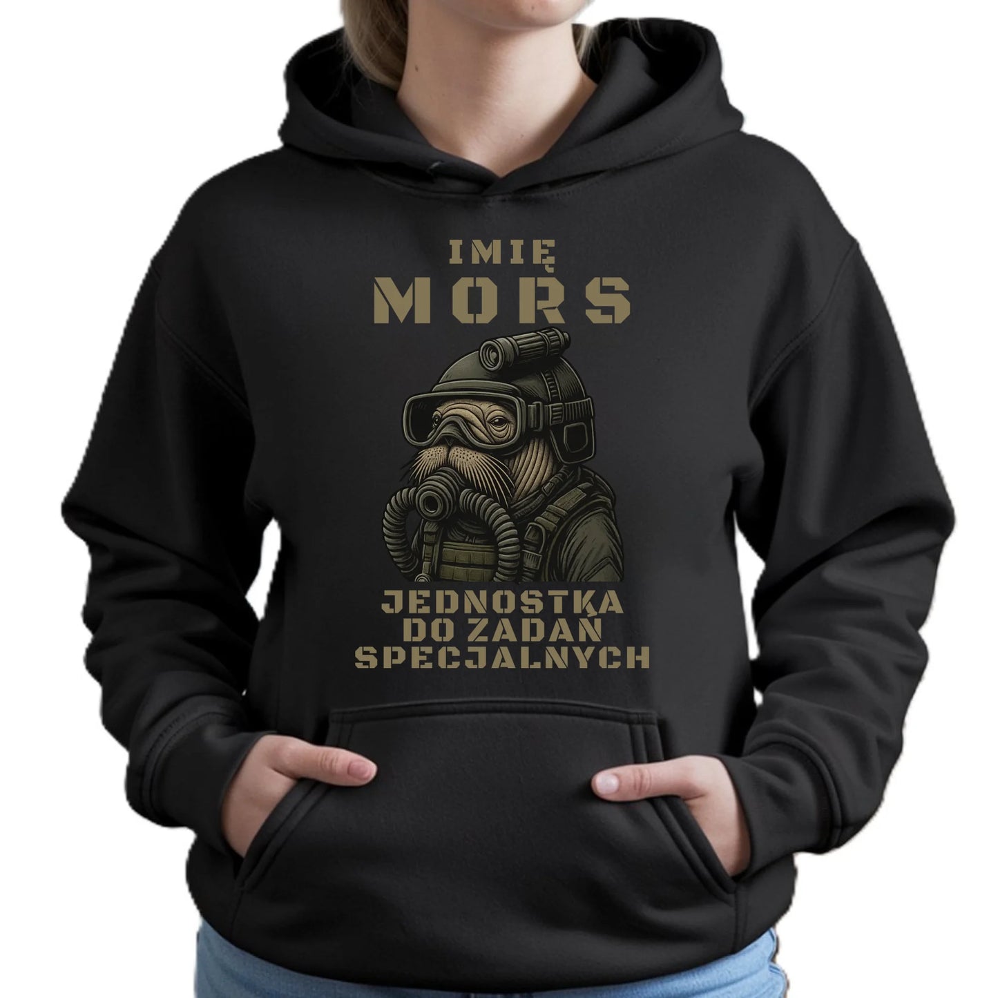 Bluza damska z kapturem - prezent dla morsa - Mors do zadań specjalnych - personalizowana HM07 - StoryCups.pl