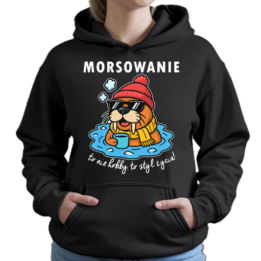 Bluza damska z kapturem - prezent dla morsa - Morsowanie to styl życia HM10 - StoryCups.pl