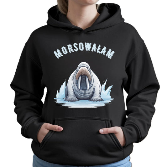 Bluza damska z kapturem - prezent dla morsa - Morsowałam - Mors HM18 - StoryCups.pl