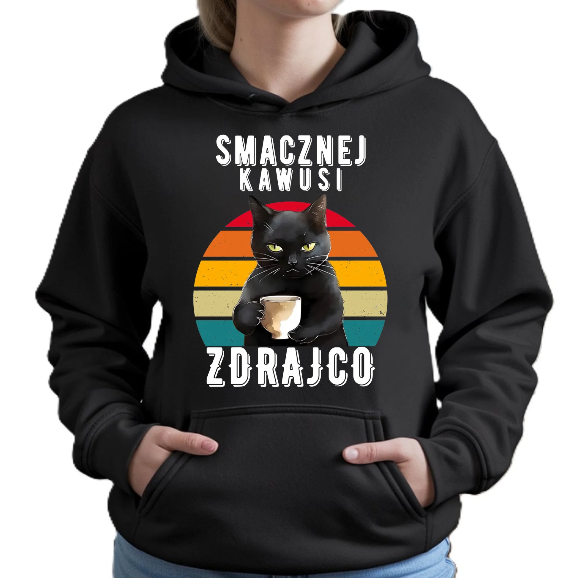 Bluza damska z kapturem na odejście z pracy - Smacznej kawusi zdrajco OP03 - StoryCups.pl