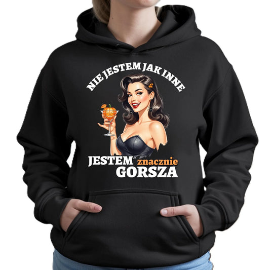 Bluza damska z kapturem halloweenowa - Nie jestem jak inne HL24