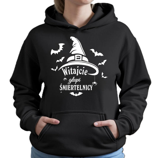 Bluza damska z kapturem na Halloween - Witajcie głupi śmiertelnicy HL23 - StoryCups.pl