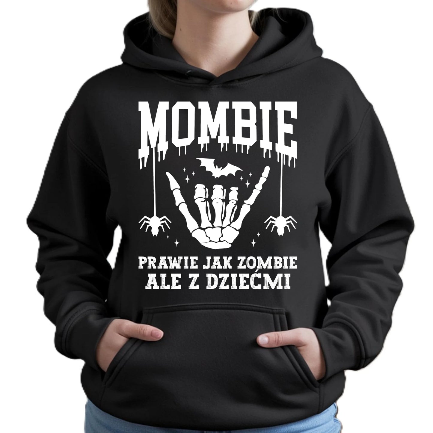 Bluza damska z kapturem dla mamy - Mombie - zombie z dziećmi HL18 - StoryCups.pl