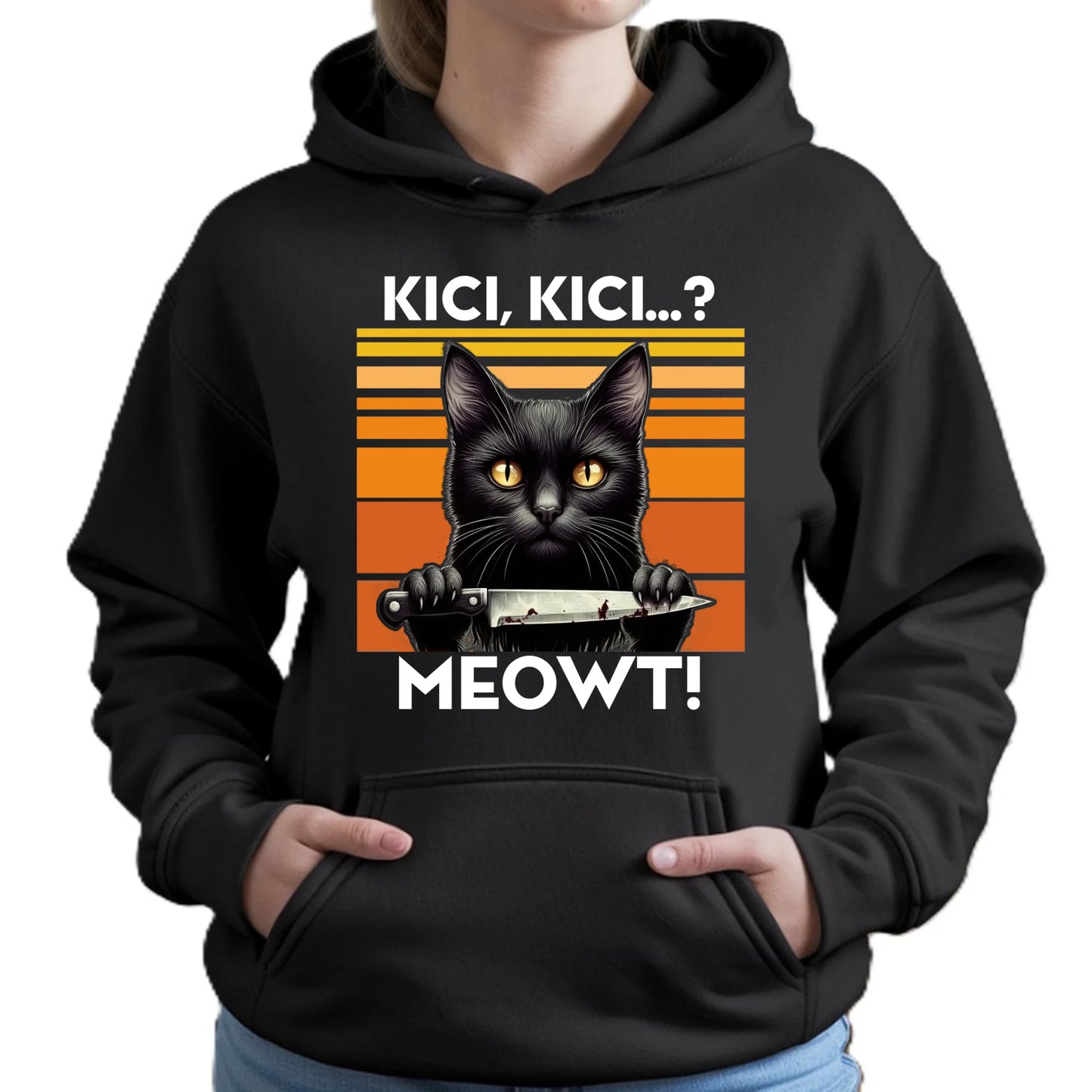 Bluza damska - Kot z nożem - Kici, kici... MEOWT! HL17 - StoryCups.pl