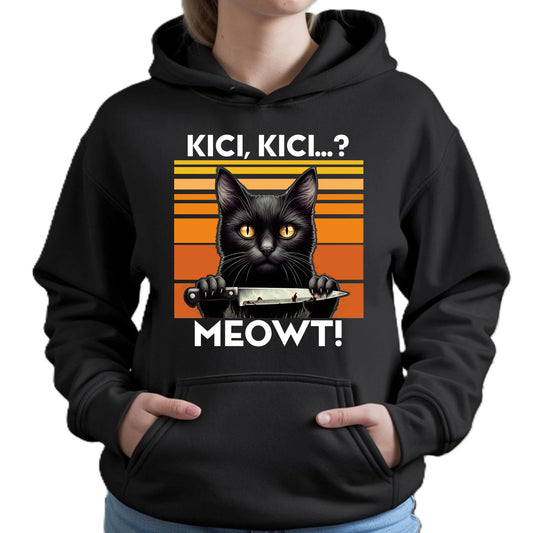 Bluza damska - Kot z nożem - Kici, kici... MEOWT! HL17 - StoryCups.pl
