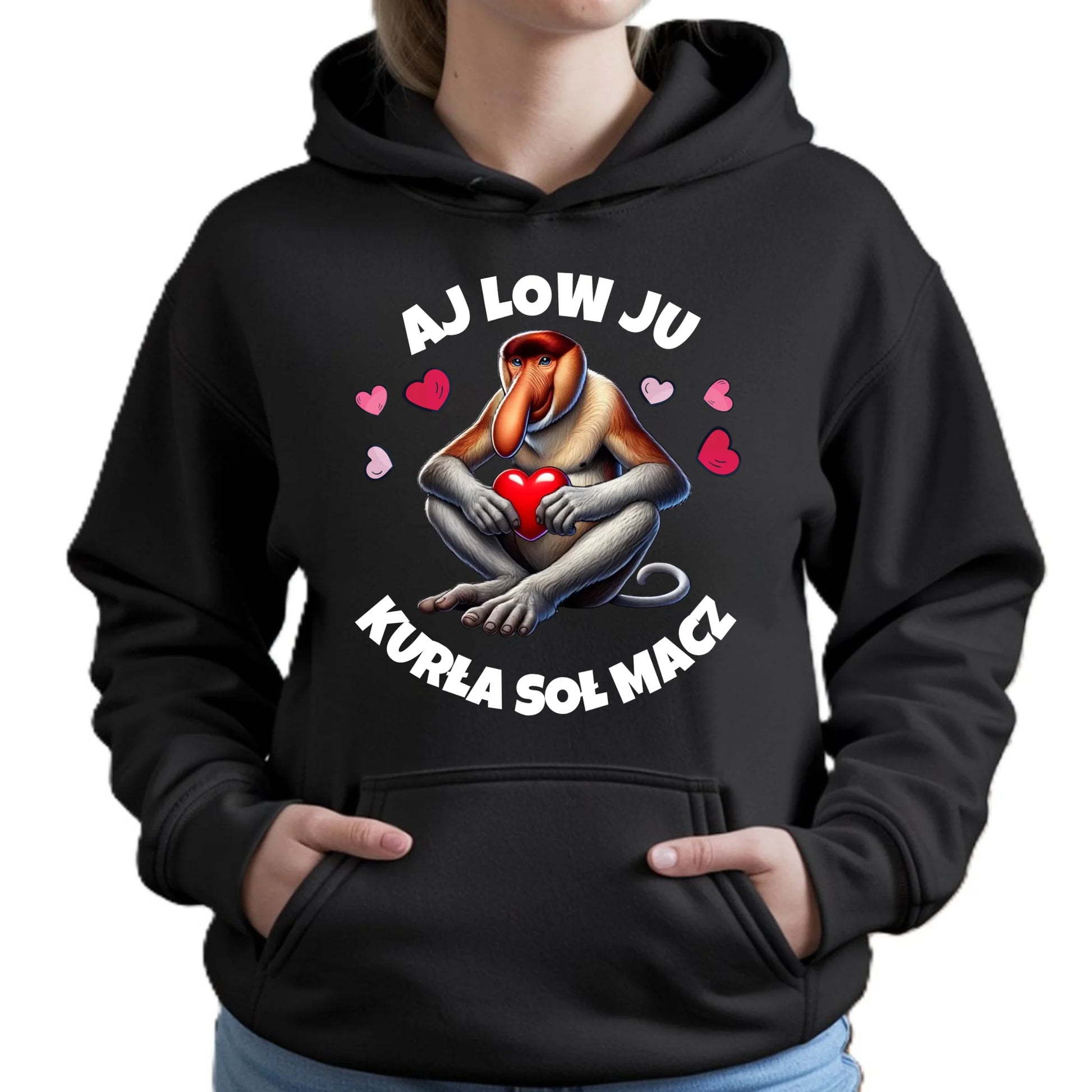 Bluza damska z kapturem - Janusz nosacz - Aj low ju kurła W26 - StoryCups.pl