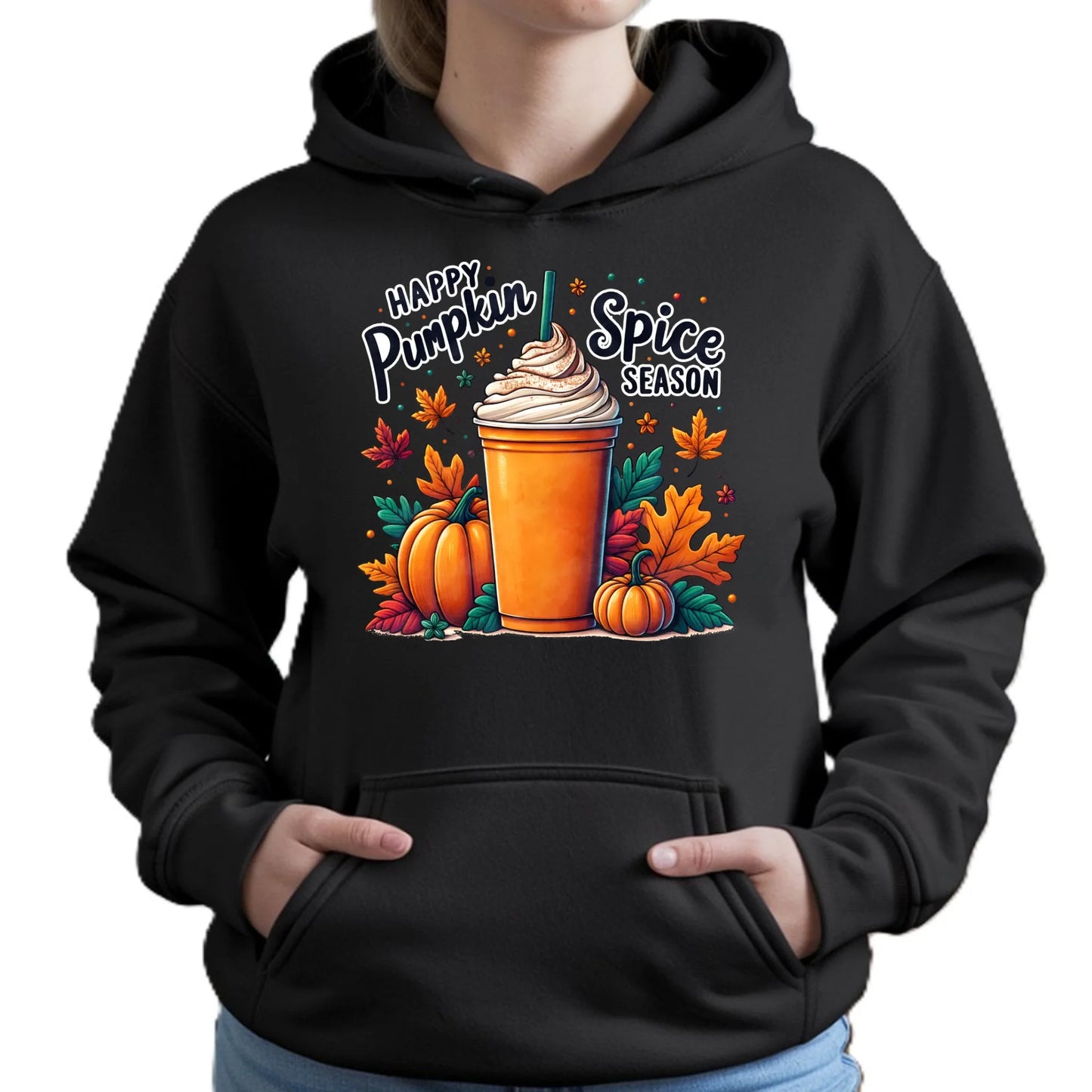 Bluza damska z kapturem jesieniara - Pumpkin Spice - kawa dyniowa JS02 - StoryCups.pl