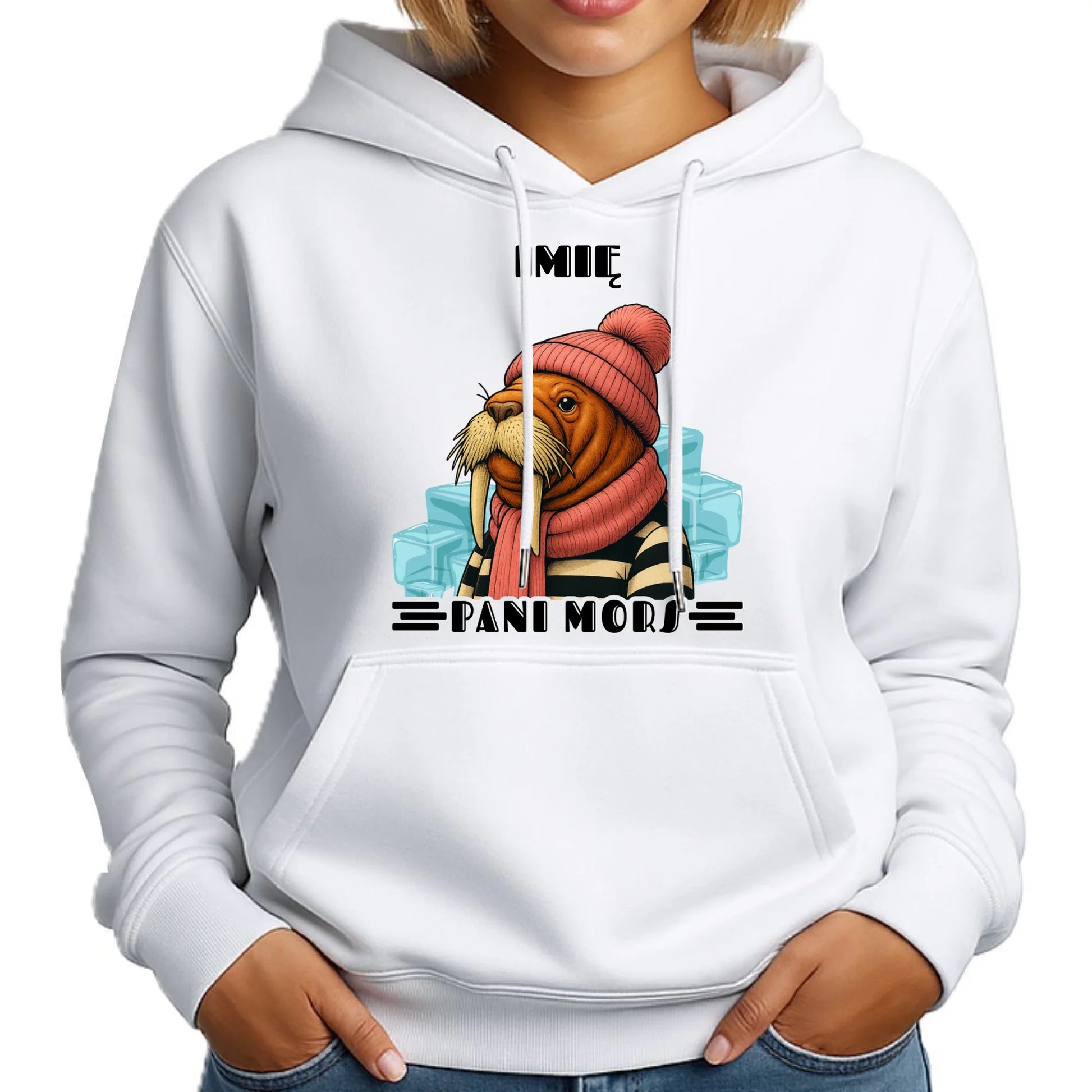 Bluza damska z kapturem - prezent dla morsa - Pani Mors - personalizowana HM16 - StoryCups.pl