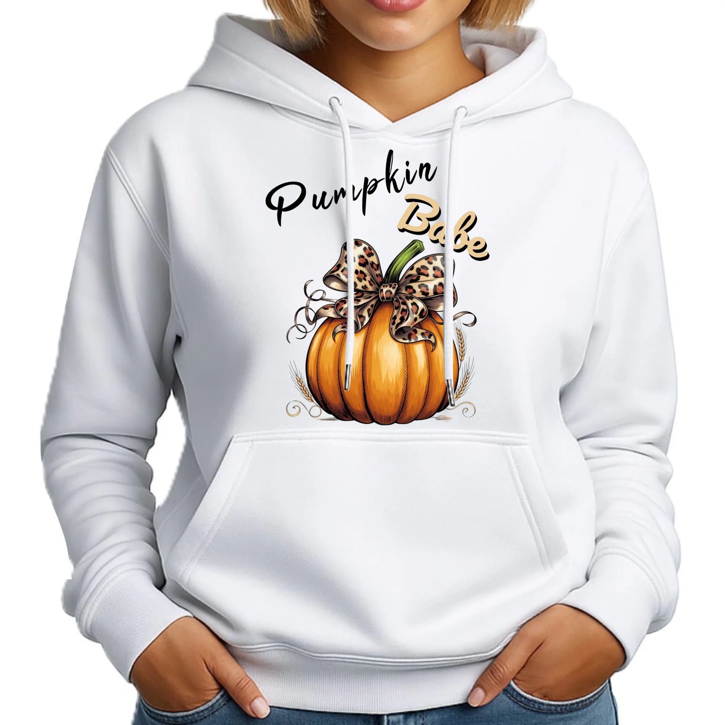 Bluza damska z kapturem jesienna - Pumpkin Babe - dla miłośniczki dyni JS33