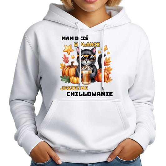 Bluza damska z kapturem jesienna - Mam dziś w planie jesienne chillowanie JS34