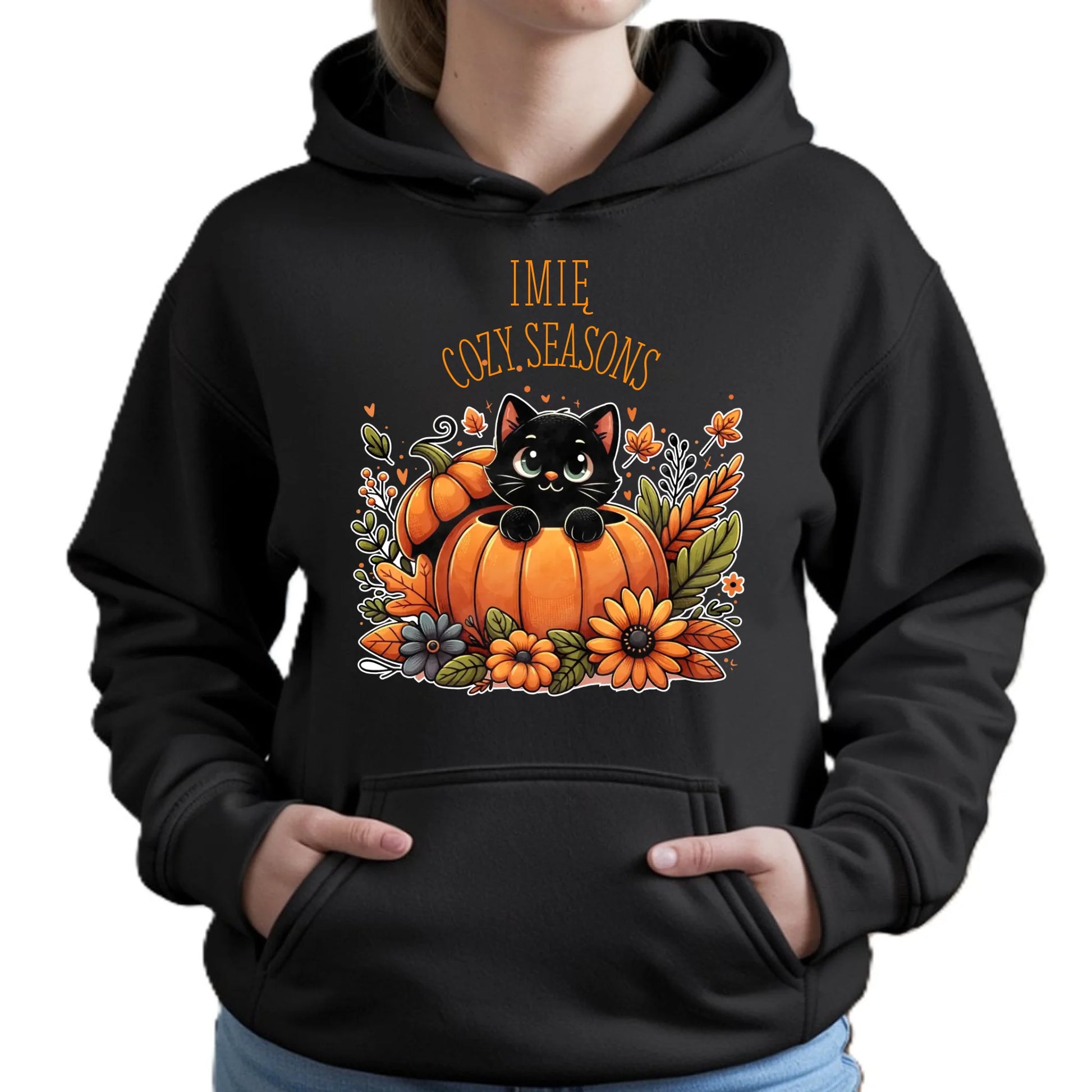 Bluza damska z kapturem jesieniara - Cozy Seasons - personalizowana JS01 - StoryCups.pl