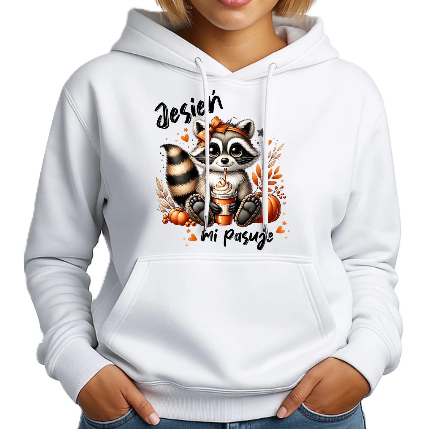 Bluza damska z kapturem jesienna - Jesień mi pasuje JS25