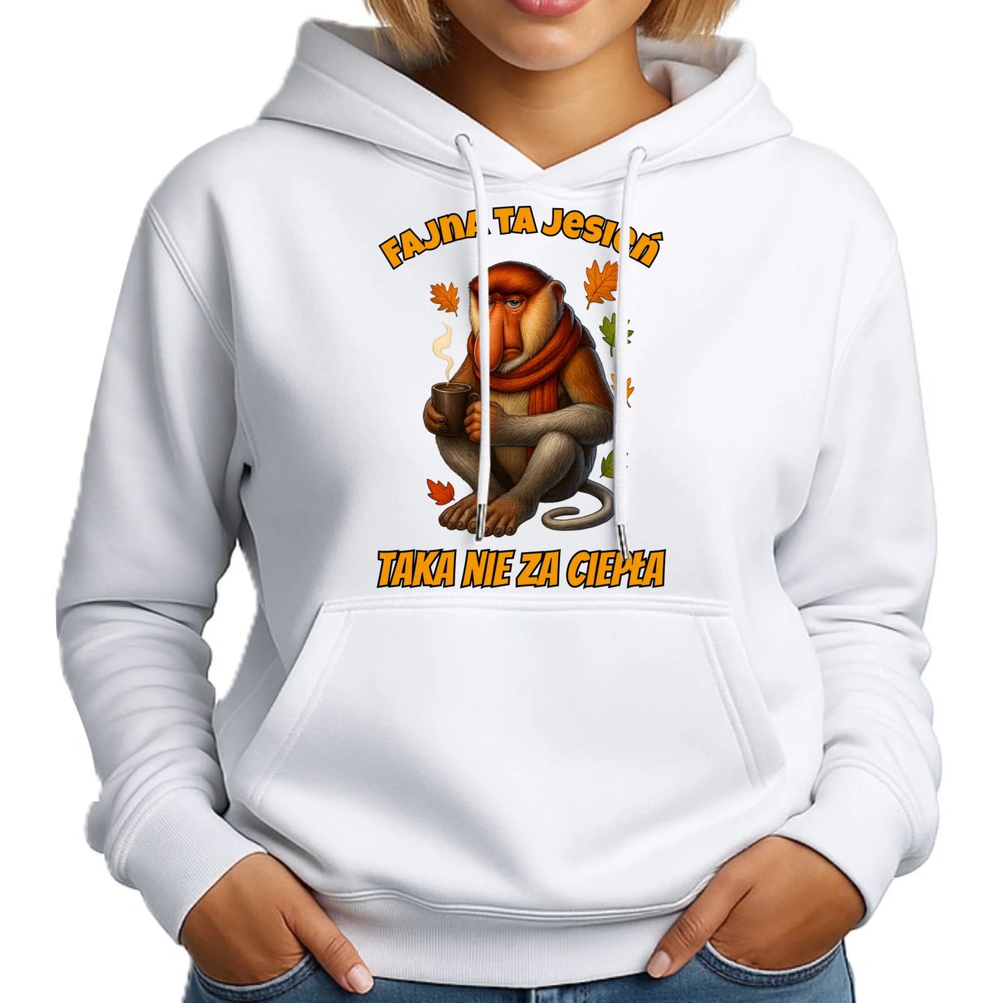 Bluza damska z kapturem jesienna - Janusz Nosacz - Fajna ta jesień, taka nie za ciepła JS21 - StoryCups.pl