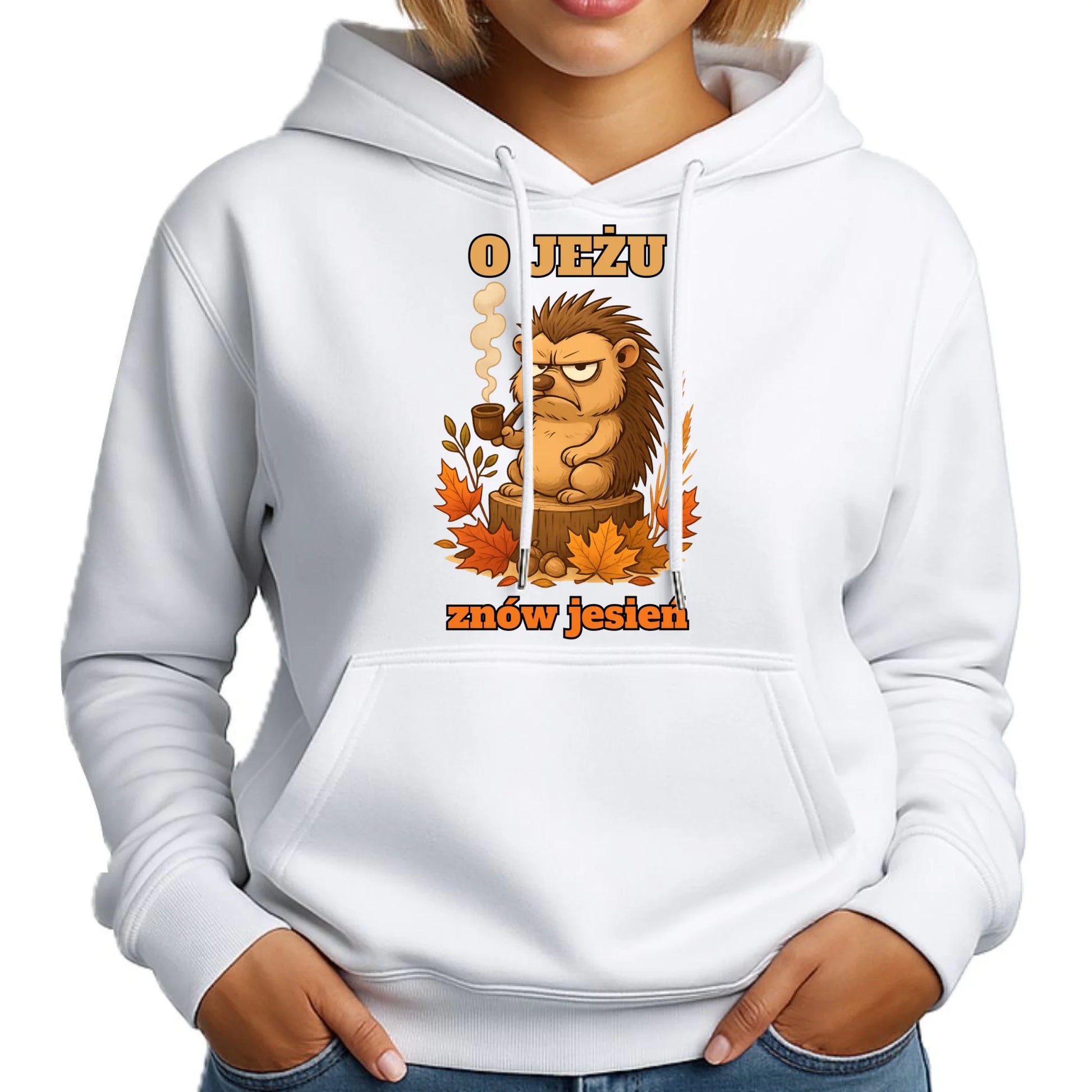 Bluza damska z kapturem jesienna - O jeżu znów jesień JS20 - StoryCups.pl