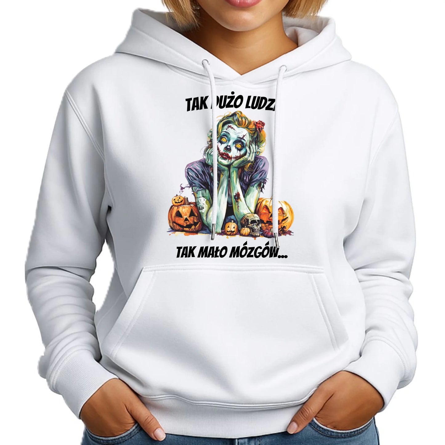 Bluza damska z kapturem na Halloween - Zombie - Tak mało mózgów HL31 - StoryCups.pl