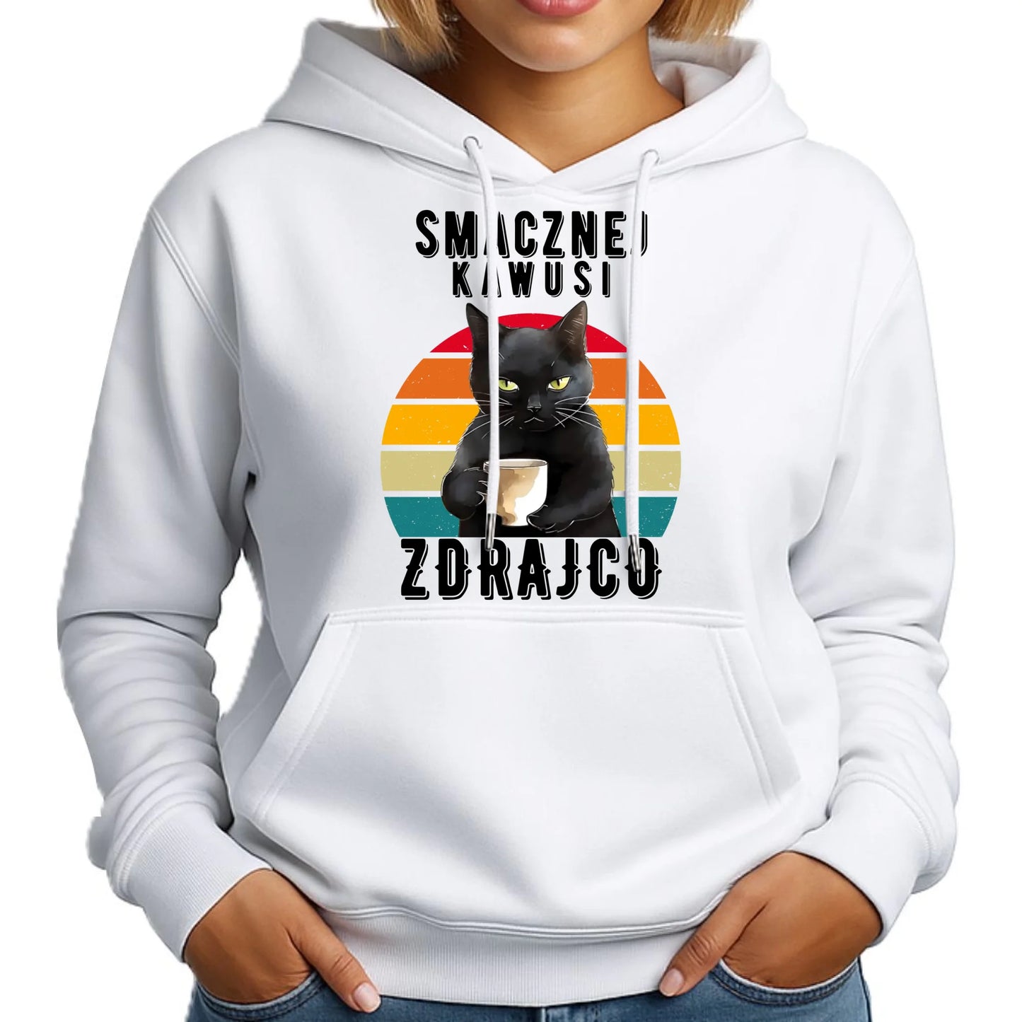 Bluza damska z kapturem na odejście z pracy - Smacznej kawusi zdrajco OP03 - StoryCups.pl