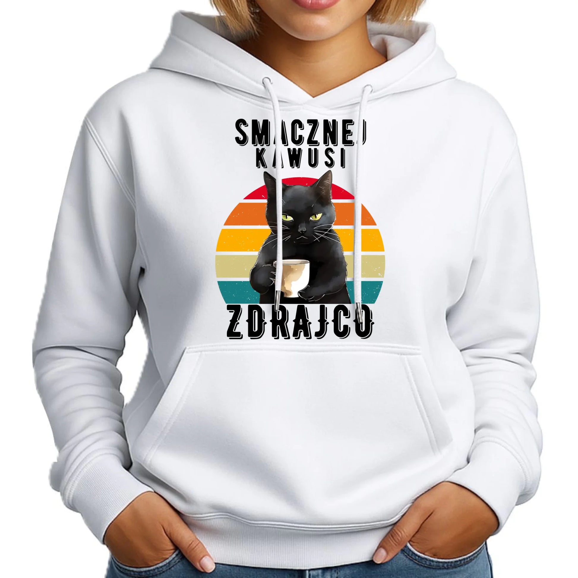 Bluza damska z kapturem na odejście z pracy - Smacznej kawusi zdrajco OP03 - StoryCups.pl