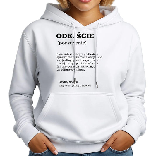 Bluza damska z kapturem - Odejście z pracy [porzucenie] - personalizowana OP01 - StoryCups.pl