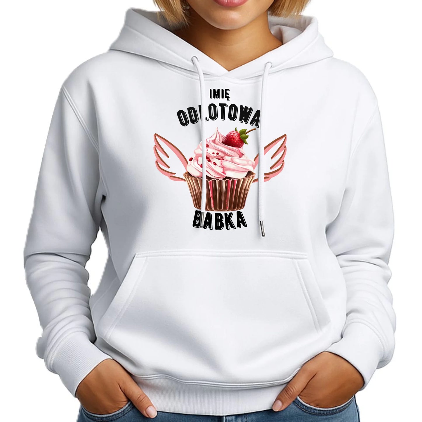 Bluza damska z kapturem - Odlotowa babka - personalizowana DZ06 - StoryCups.pl
