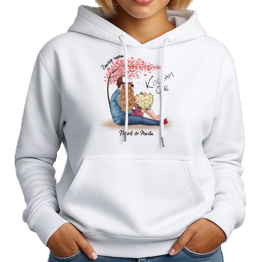 Bluza damska z kapturem dla par - prezent dla dziewczyny narzeczonej żony - Zawsze razem - personalizowana W04