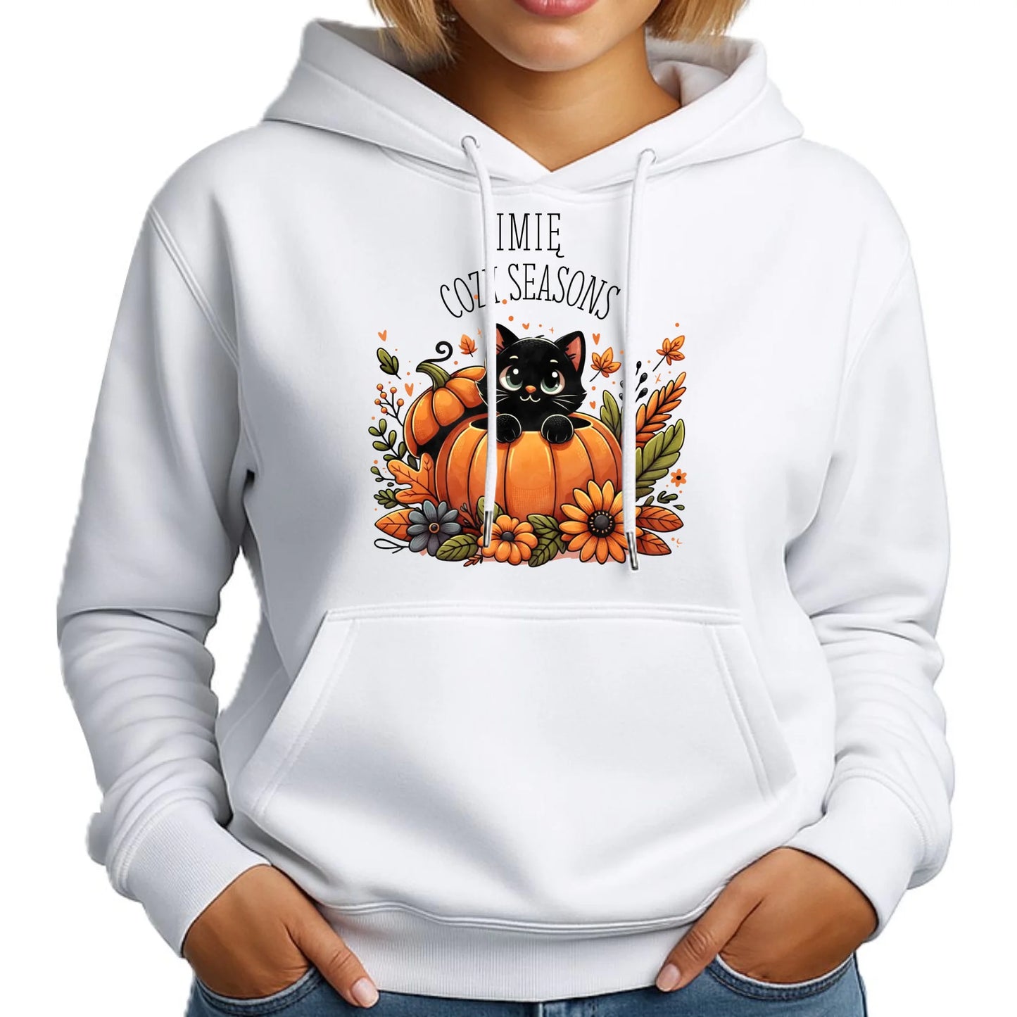 Bluza damska z kapturem jesieniara - Cozy Seasons - personalizowana JS01 - StoryCups.pl