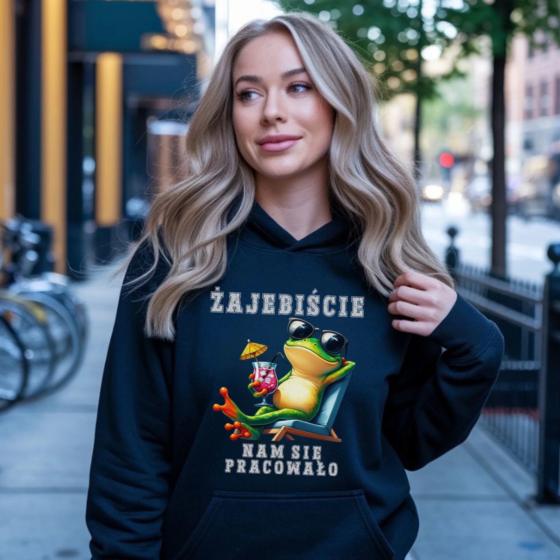 Bluza damska z kapturem na odejście z pracy - Żajebiście nam się pracowało OP09 - StoryCups.pl