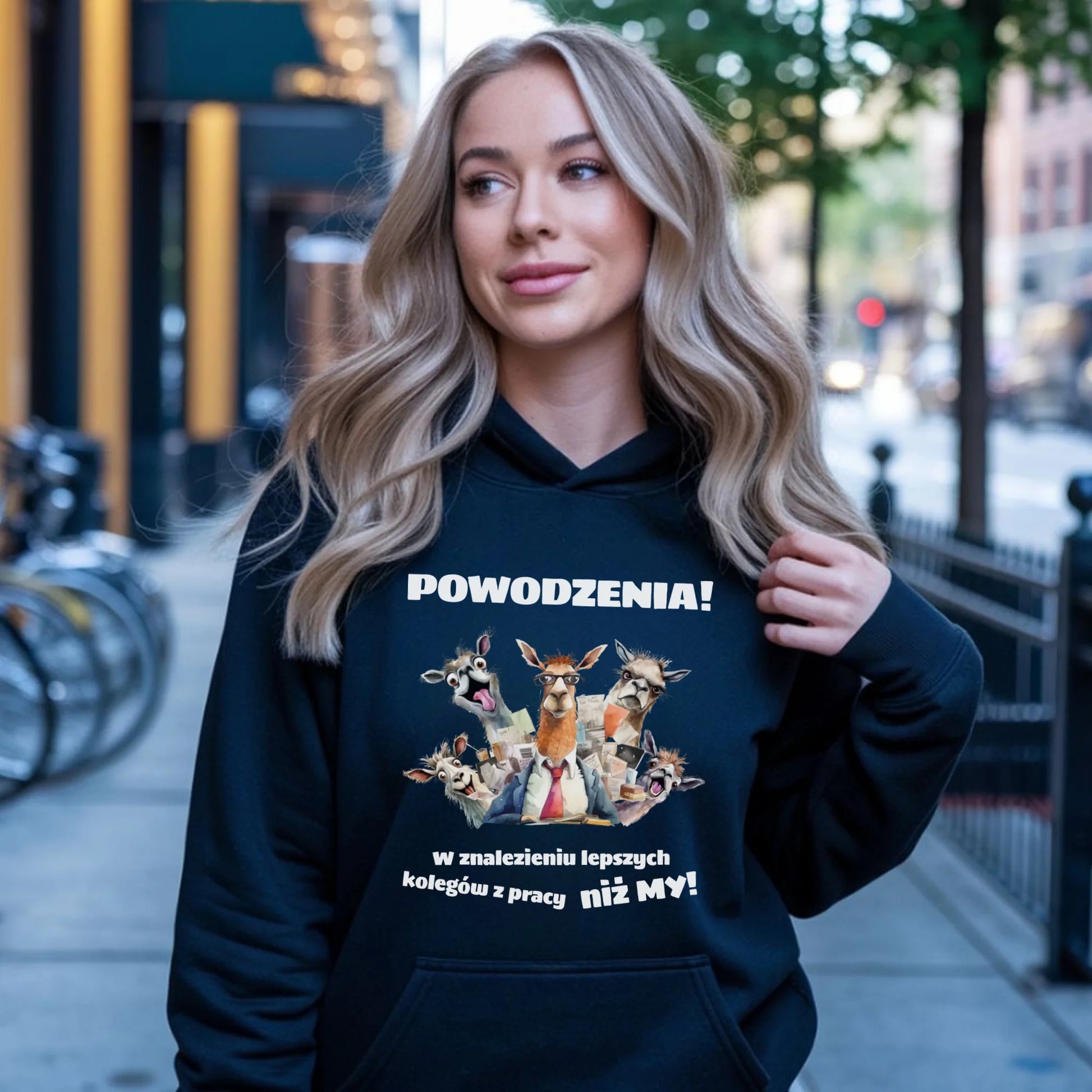 Bluza damska z kapturem na odejście z pracy - Powodzenia w znalezieniu lepszych kolegów OP08 - StoryCups.pl